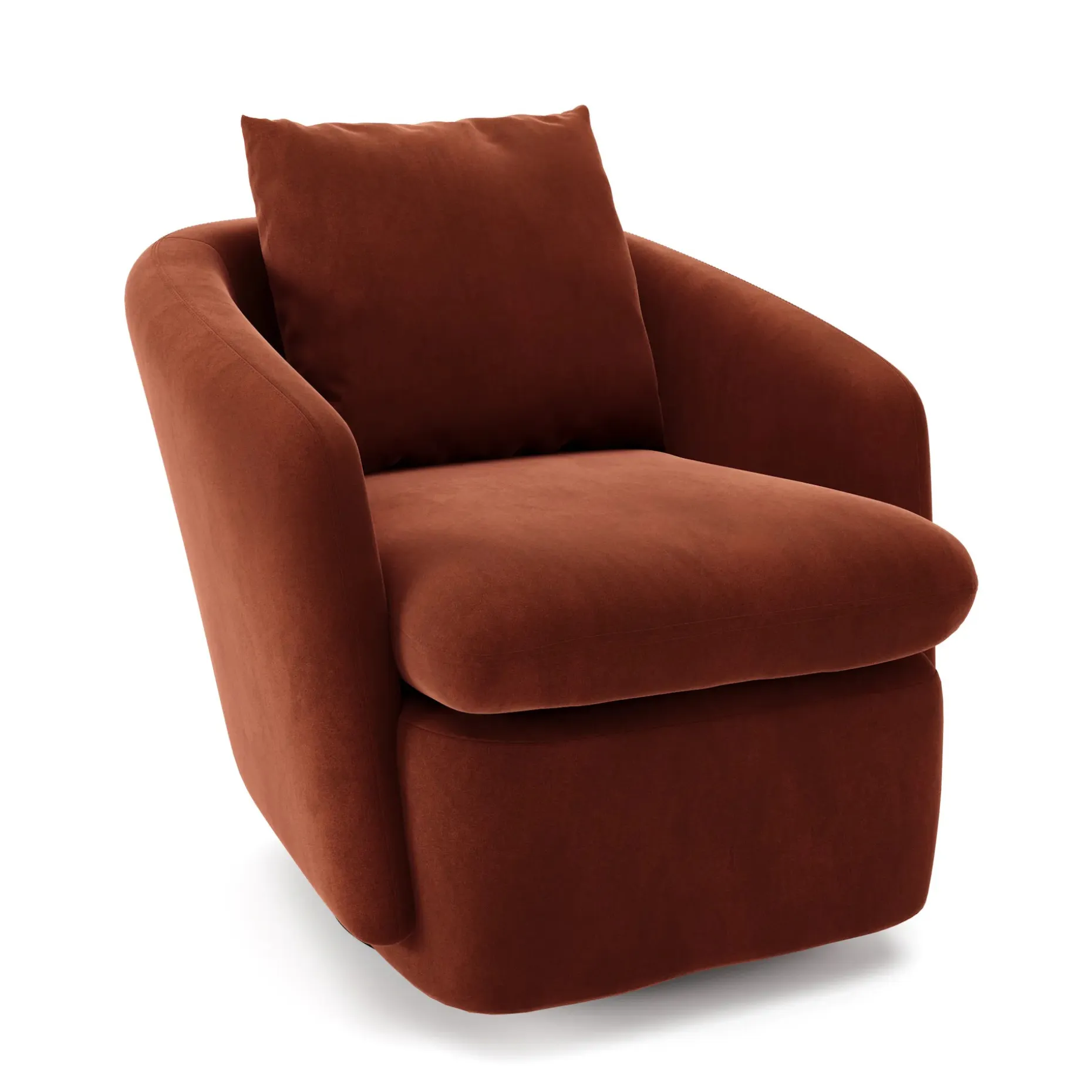 Leigh 33" Velvet Swivel Lounge Chair - Hale Rust