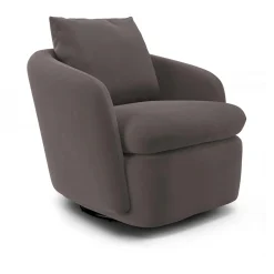 Leigh 33" Velvet Swivel Lounge Chair - Hale Warm Gray