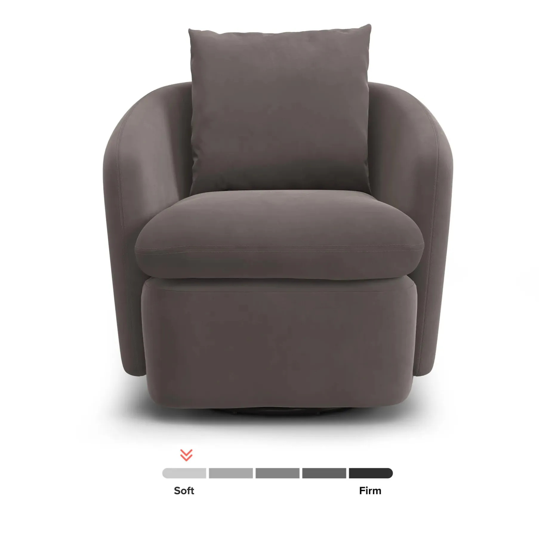 Leigh 33" Velvet Swivel Lounge Chair - Hale Warm Gray