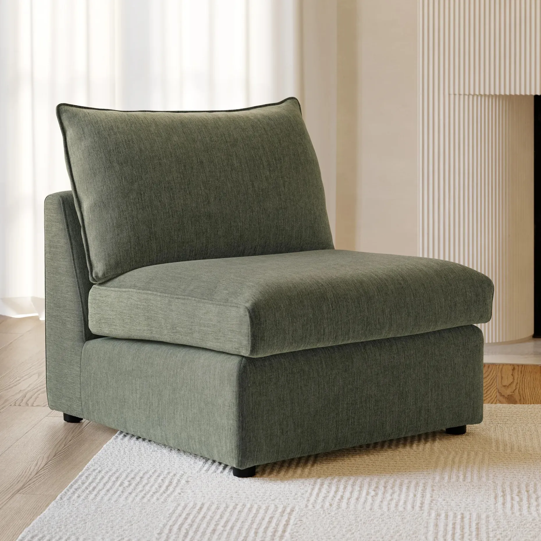 Lenae 32" Armless Chair Module - Eleos Green