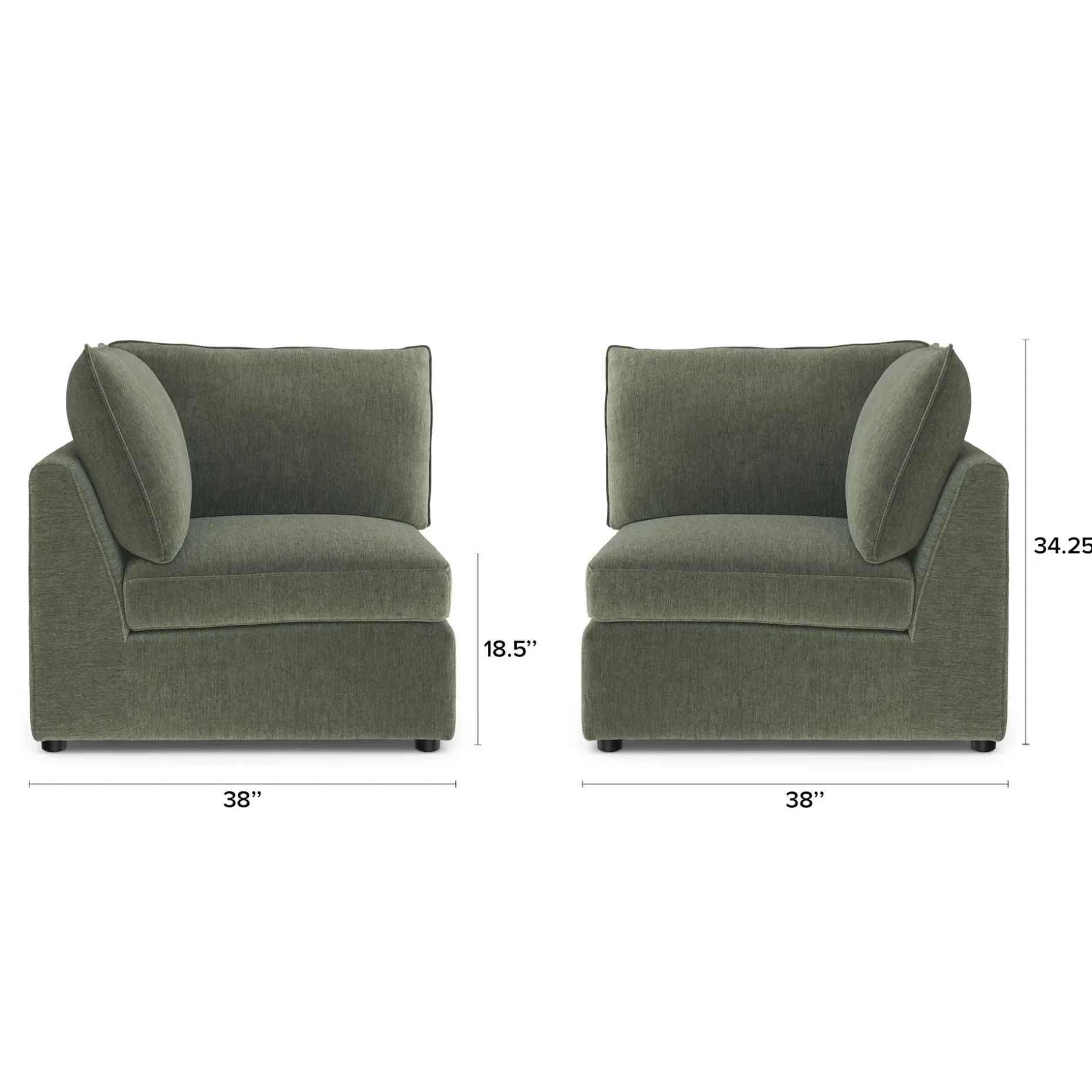 Lenae 38" Corner Module - Eleos Green