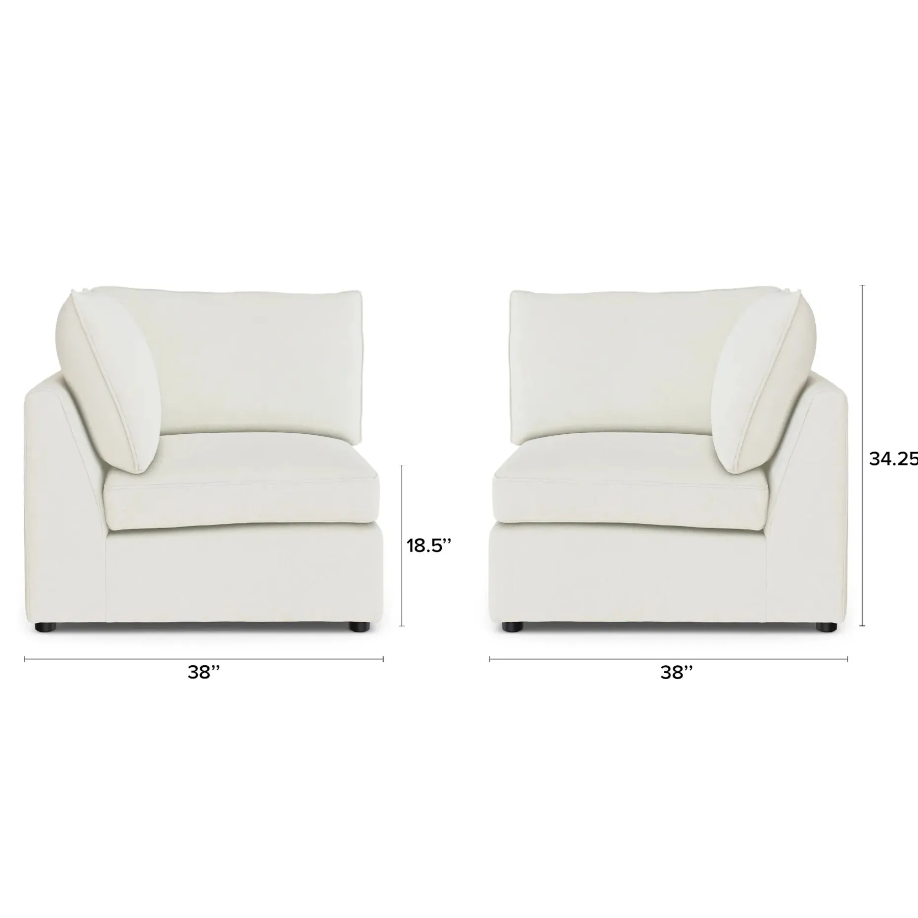 Lenae 38" Corner Module - Savoy Ivory