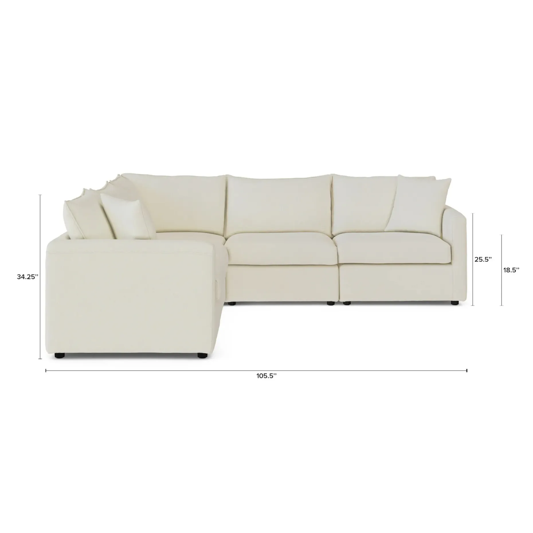 Lenae 106" Corner Sectional - Savoy Ivory