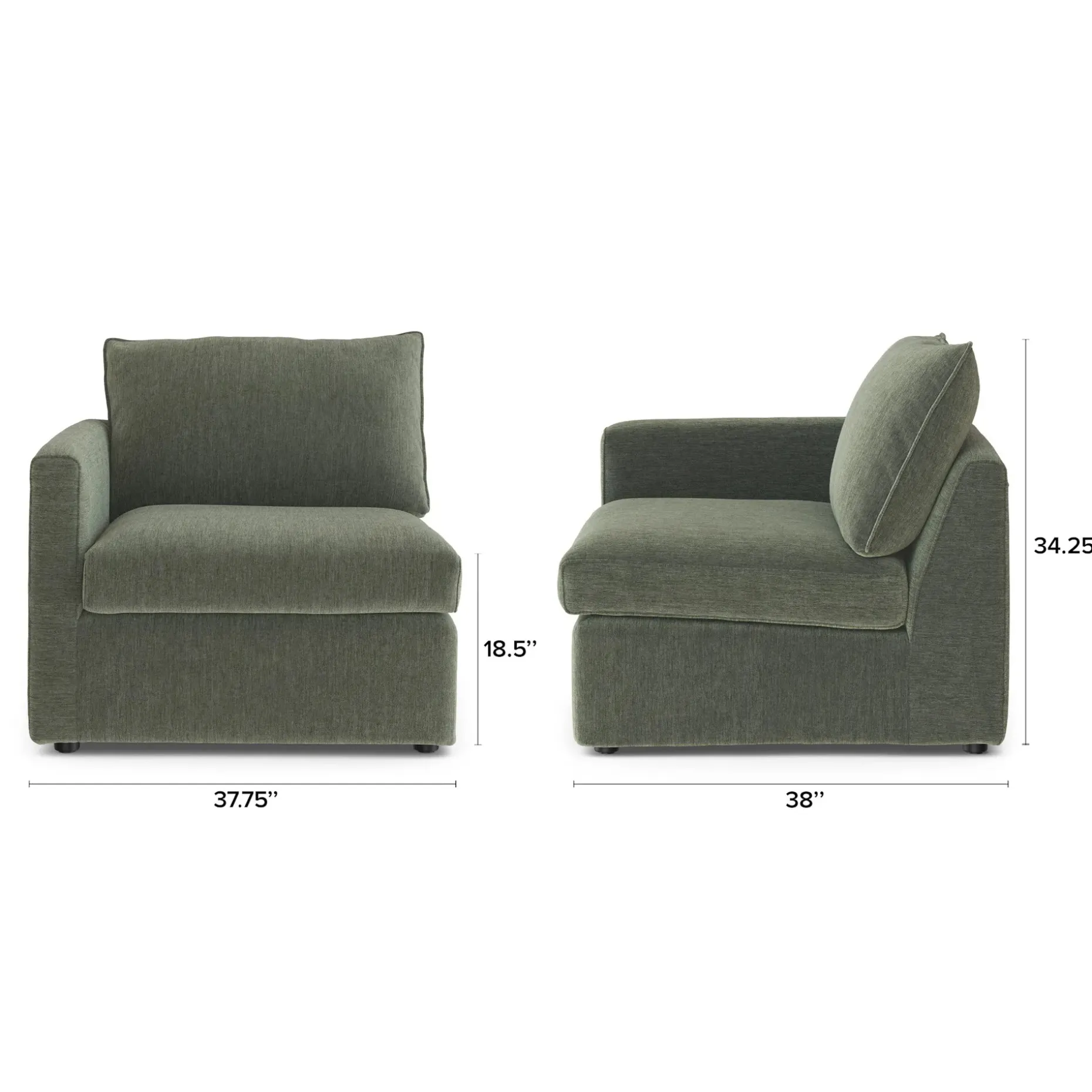 Lenae 36" Left Arm Module - Eleos Green