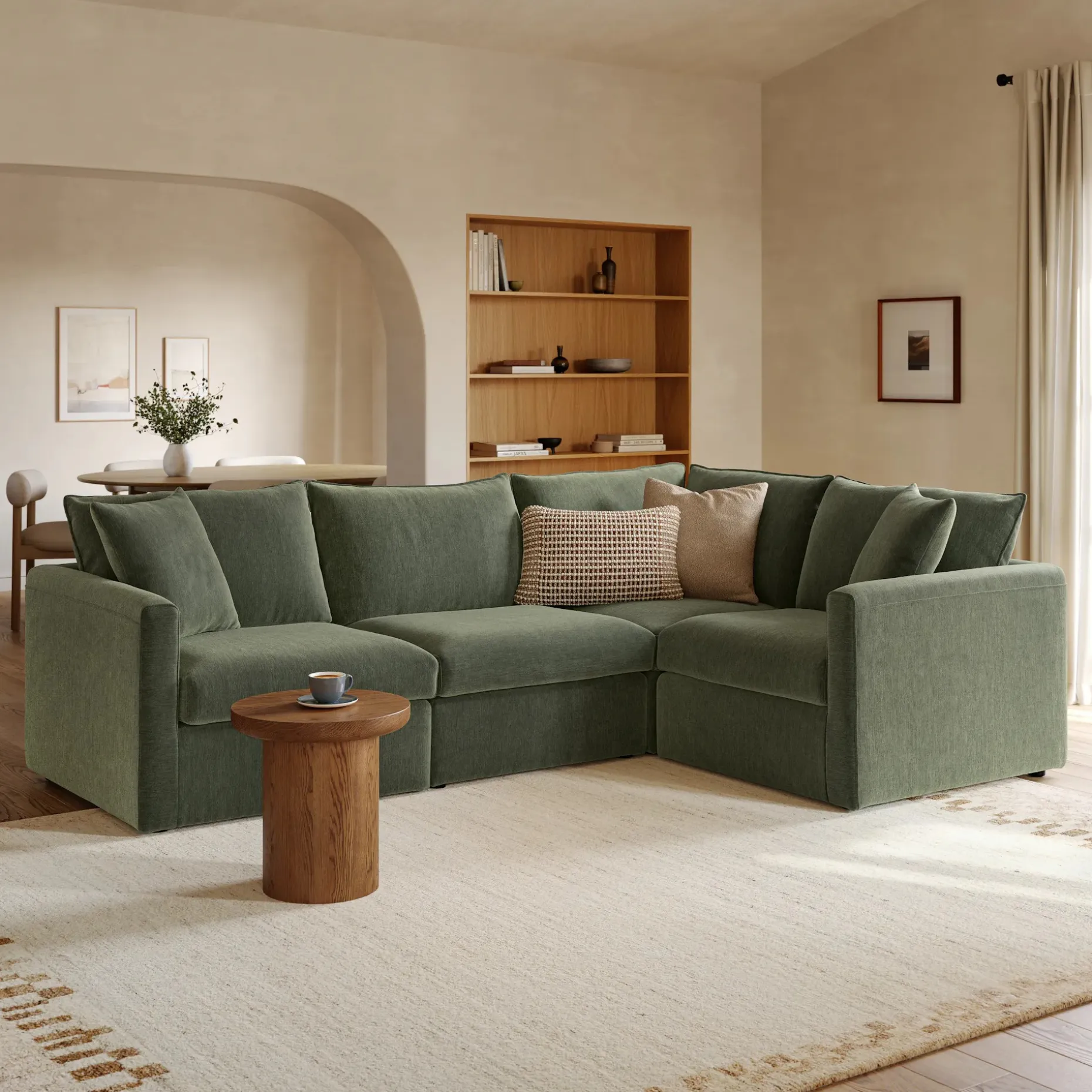 Lenae 106" Modular L-Shape Sectional - Eleos Green