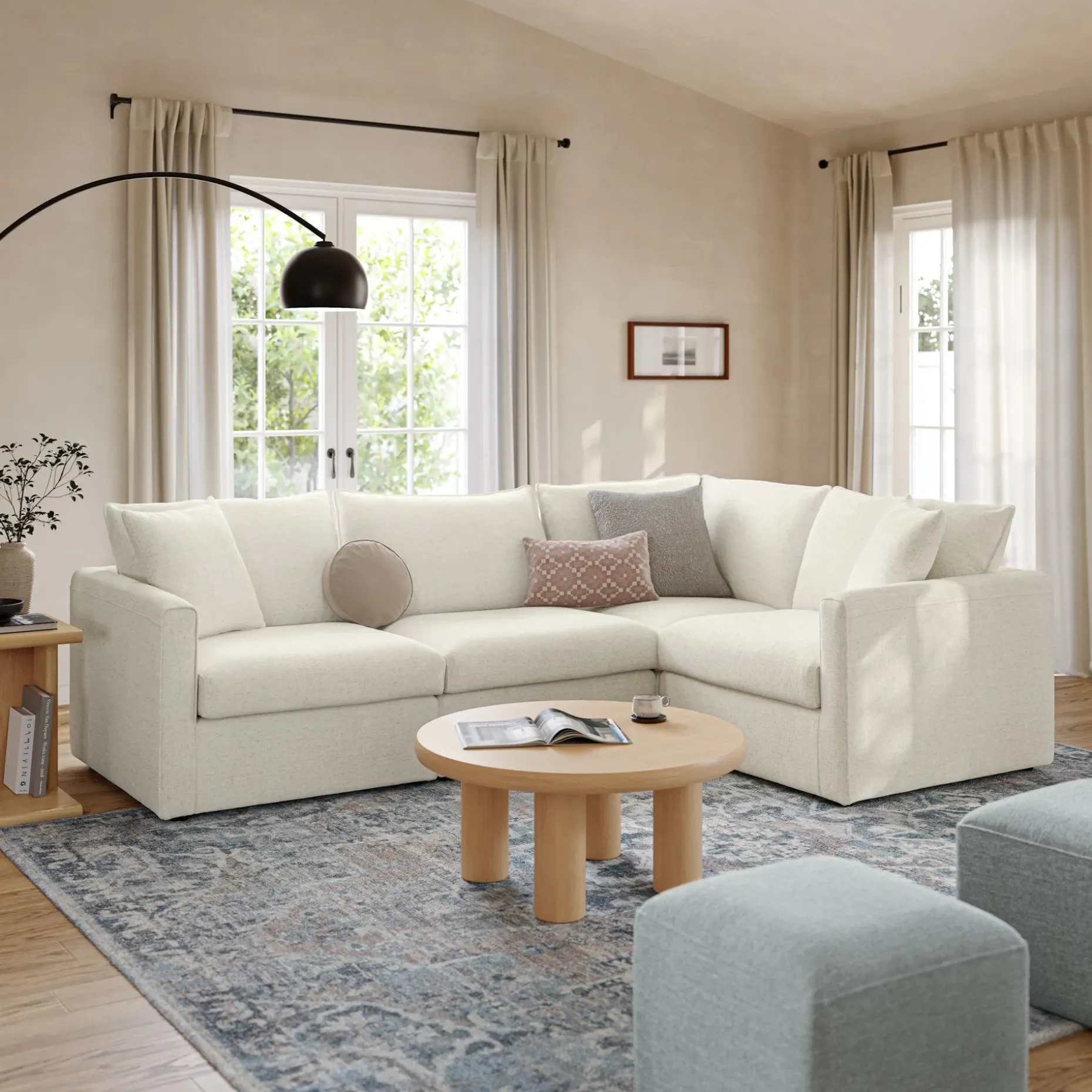 Lenae 106" Modular L-Shape Sectional - Savoy Ivory