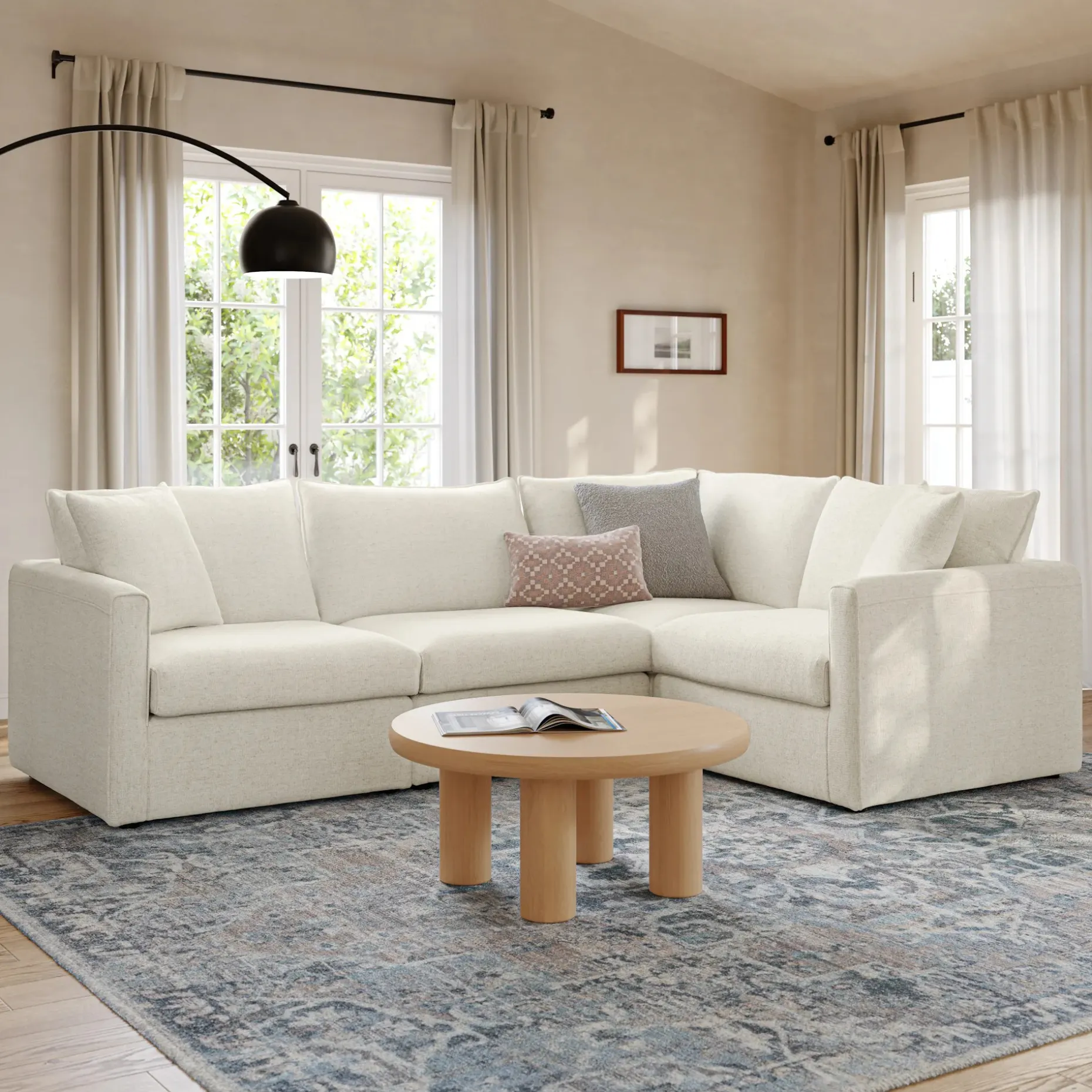 Lenae 106" Modular L-Shape Sectional - Savoy Ivory