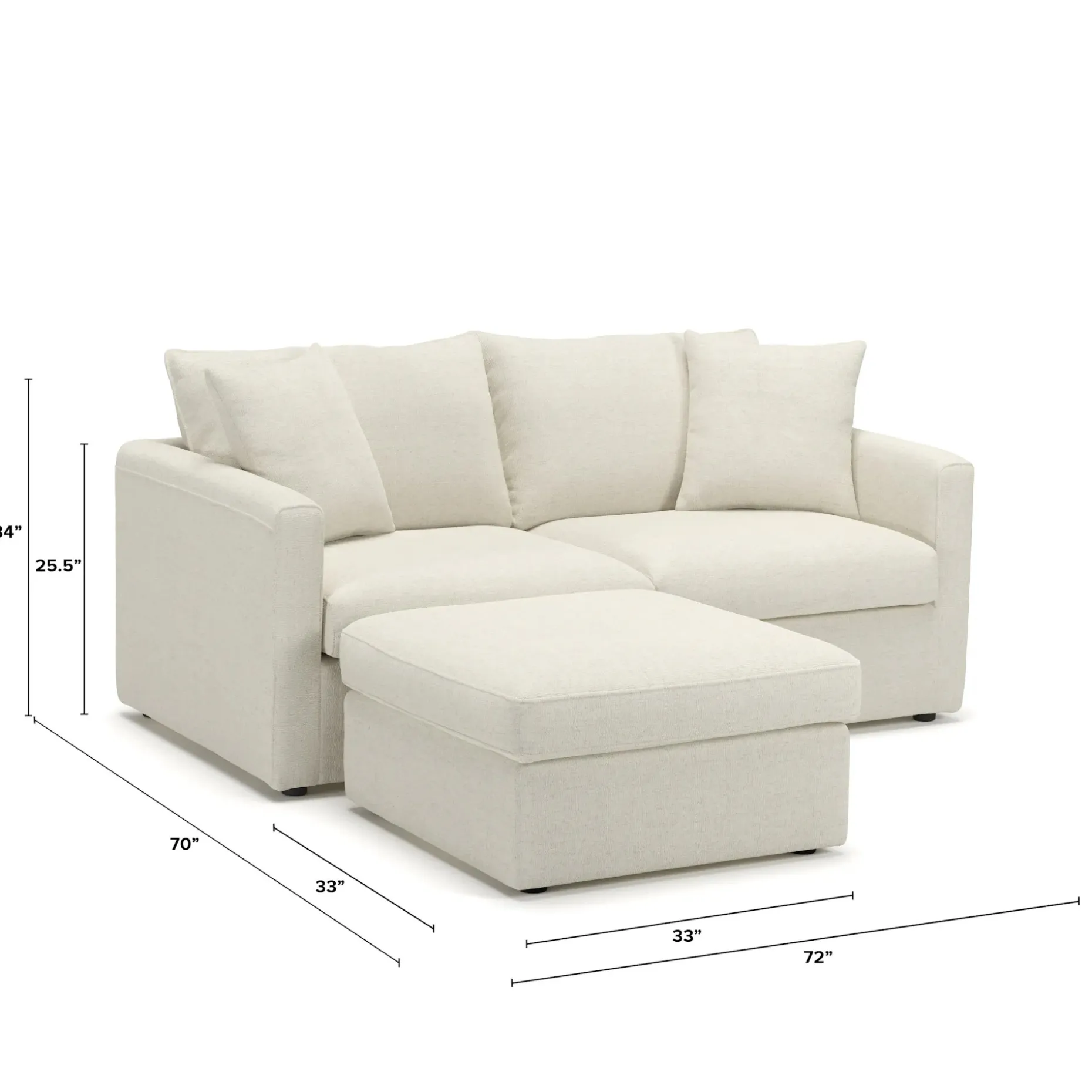 Lenae 72" Modular Sectional - Savoy Ivory