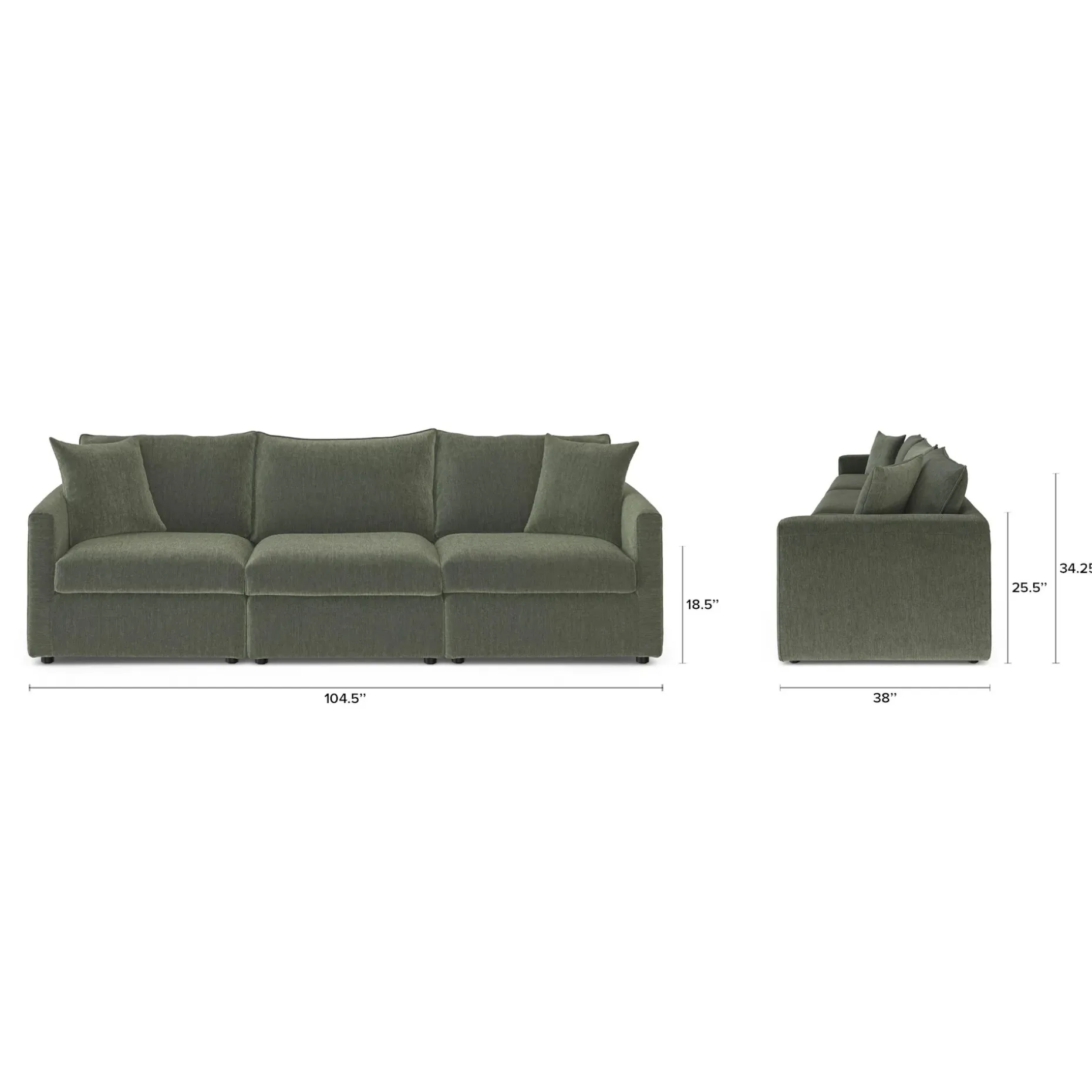 Lenae 104.5" Modular Sofa - Eleos Green