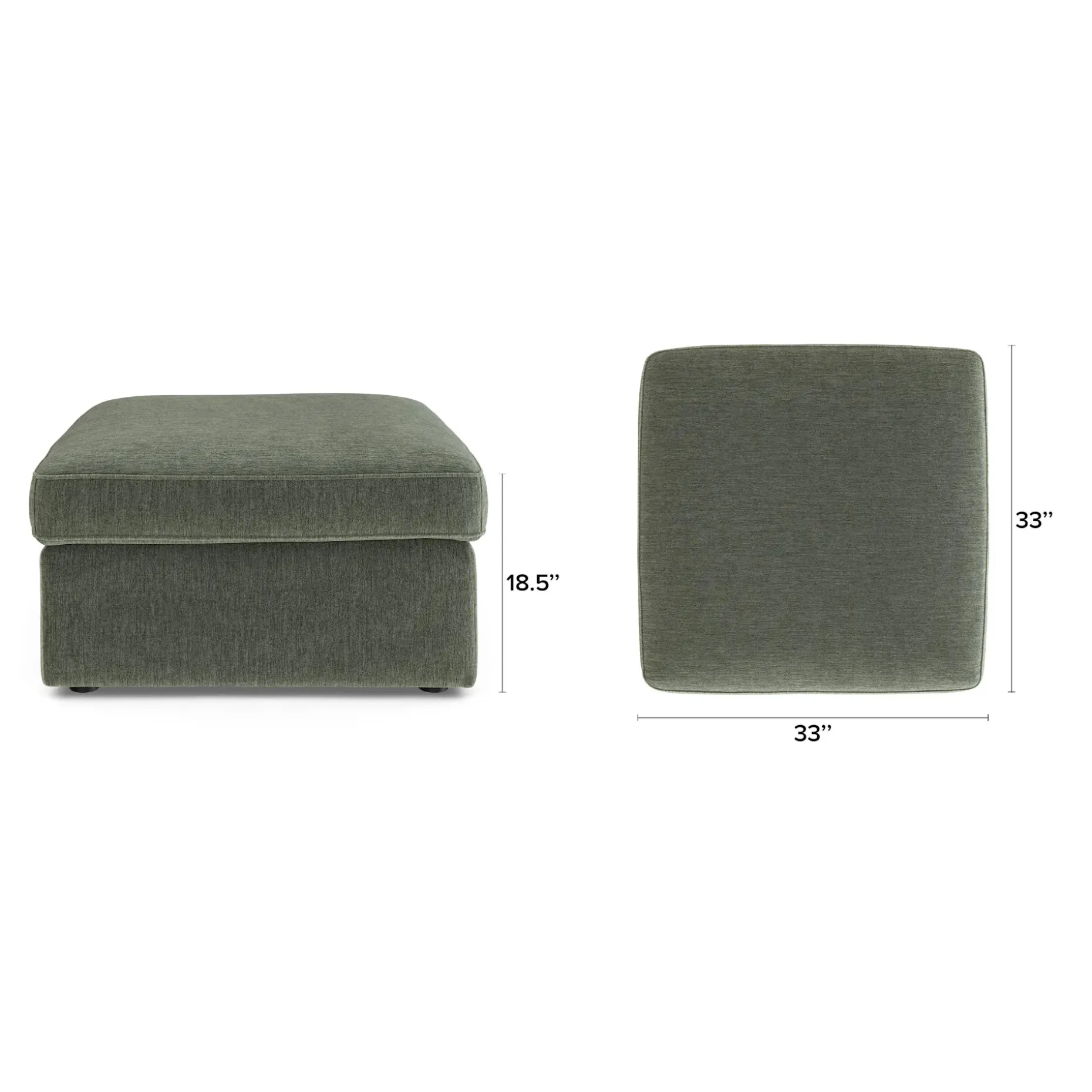 Lenae 33" Ottoman - Eleos Green