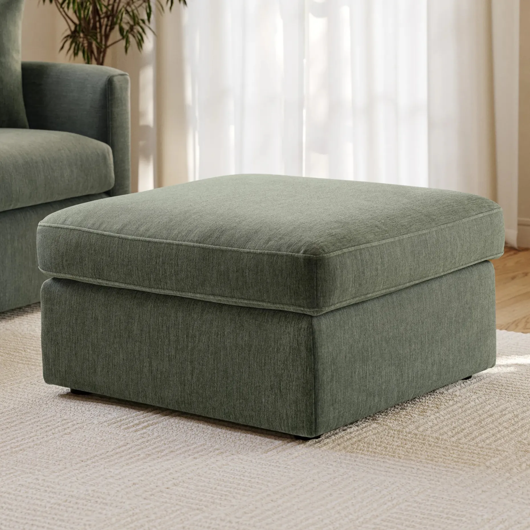 Lenae 33" Ottoman - Eleos Green