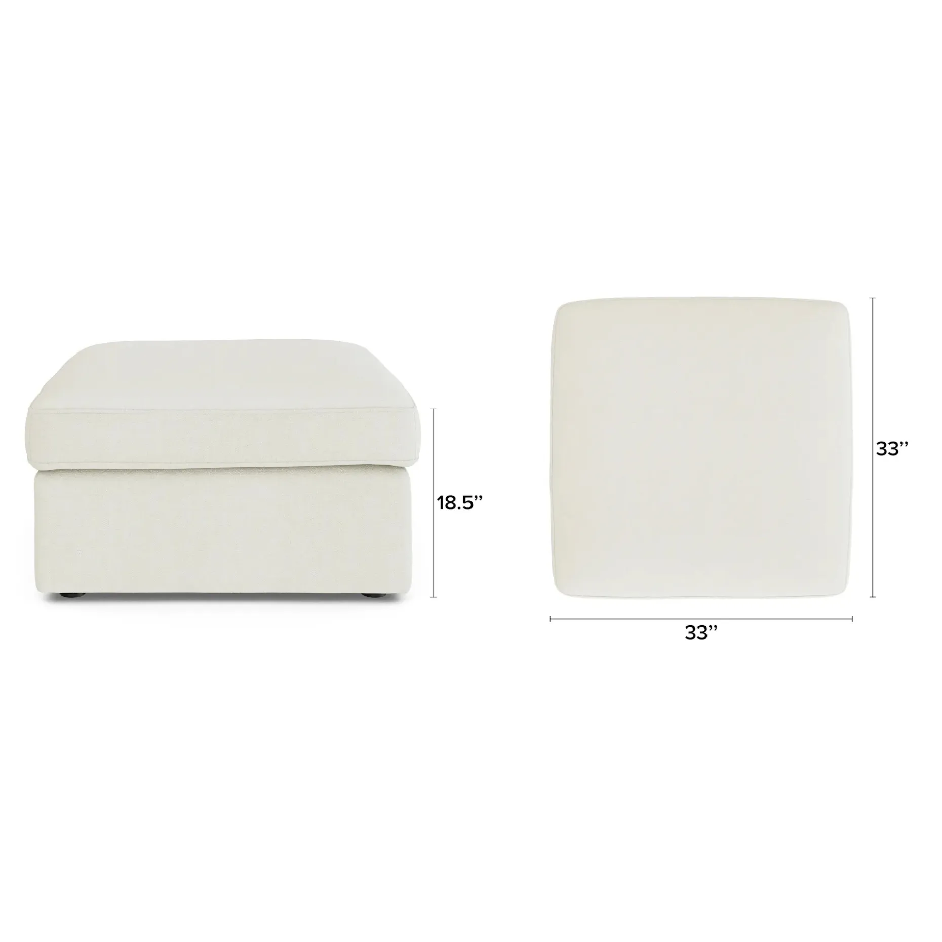 Lenae 33" Ottoman - Savoy Ivory