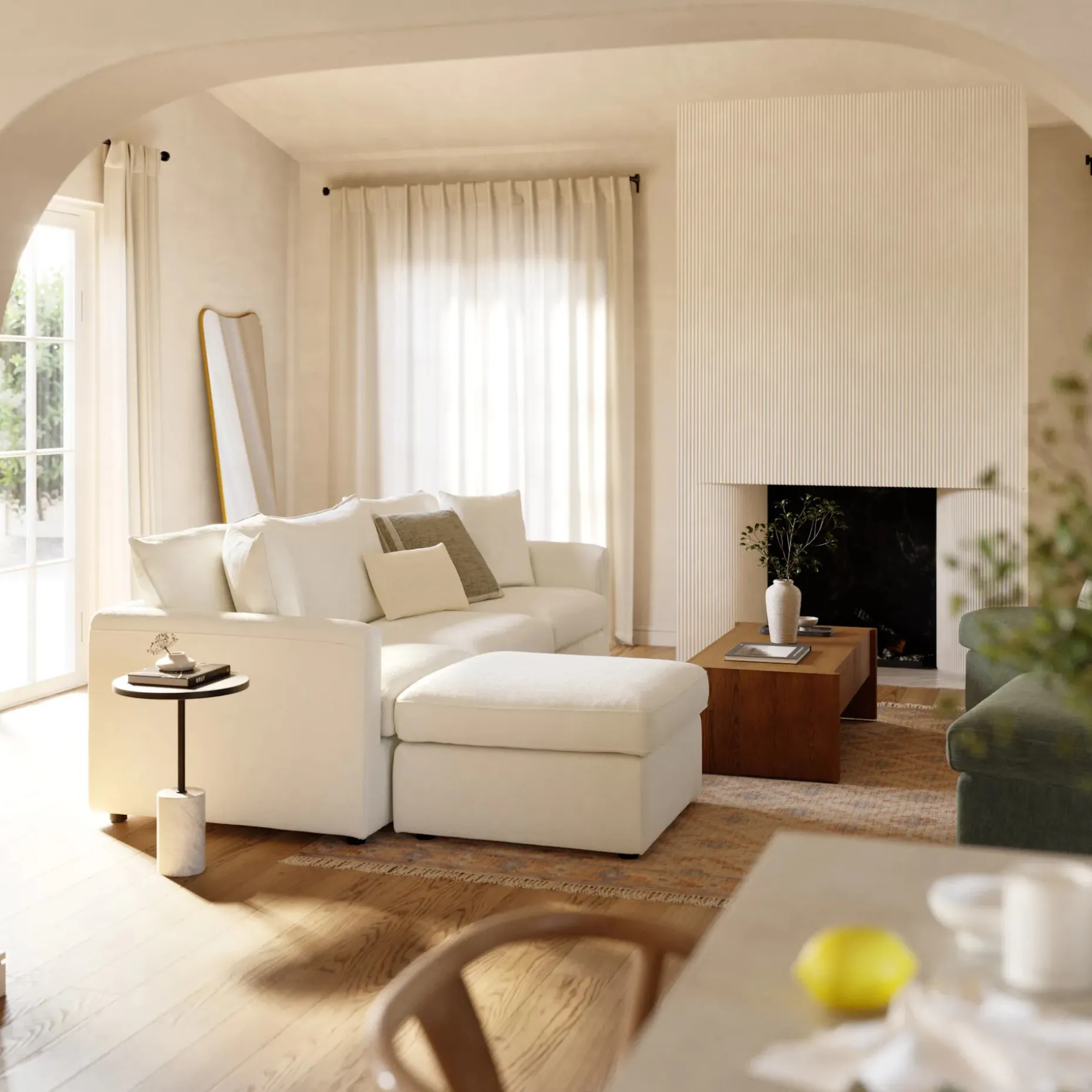 Lenae 104" Reversible Modular Sectional - Savoy Ivory
