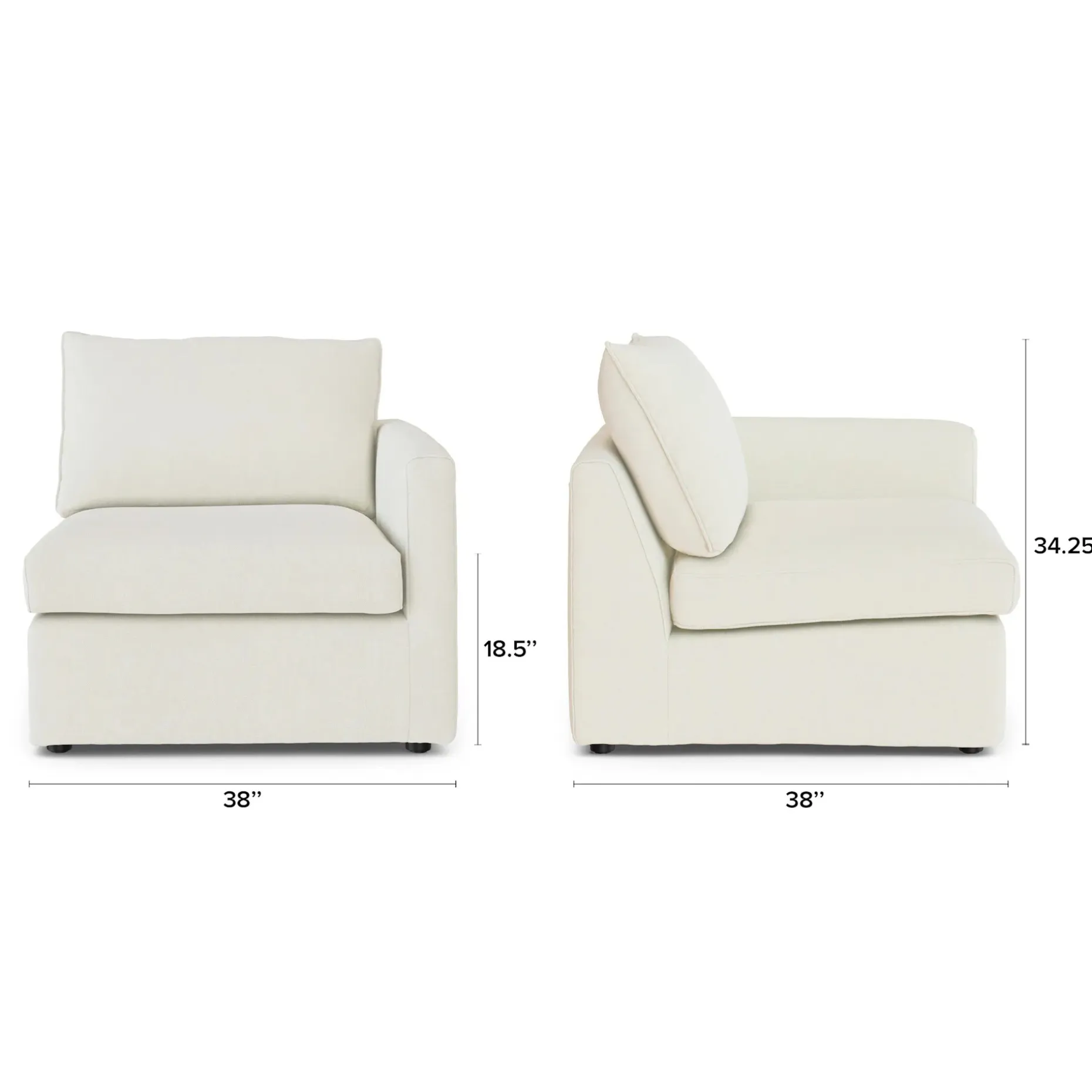 Lenae 36" Right Arm Module - Savoy Ivory