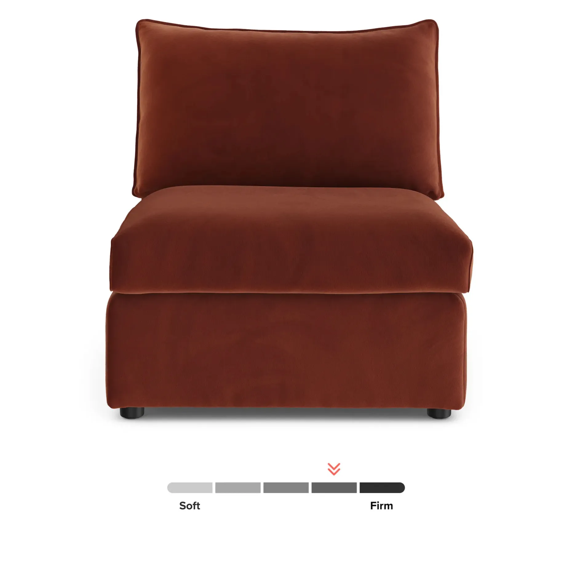 Lenae 32" Velvet Armless Chair Module - Hale Rust