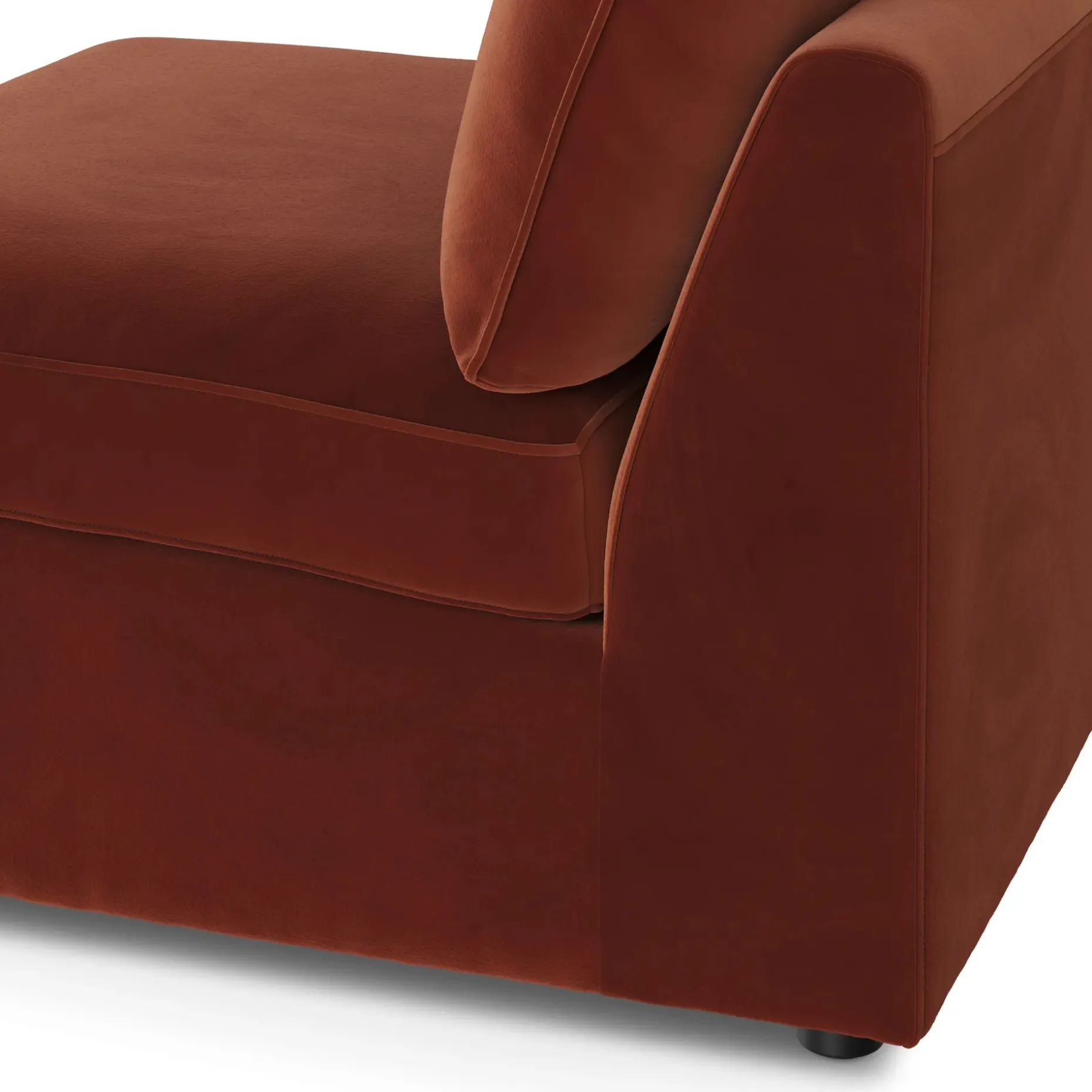 Lenae 32" Velvet Armless Chair Module - Hale Rust