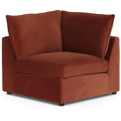 Lenae 38" Velvet Corner Module - Hale Rust