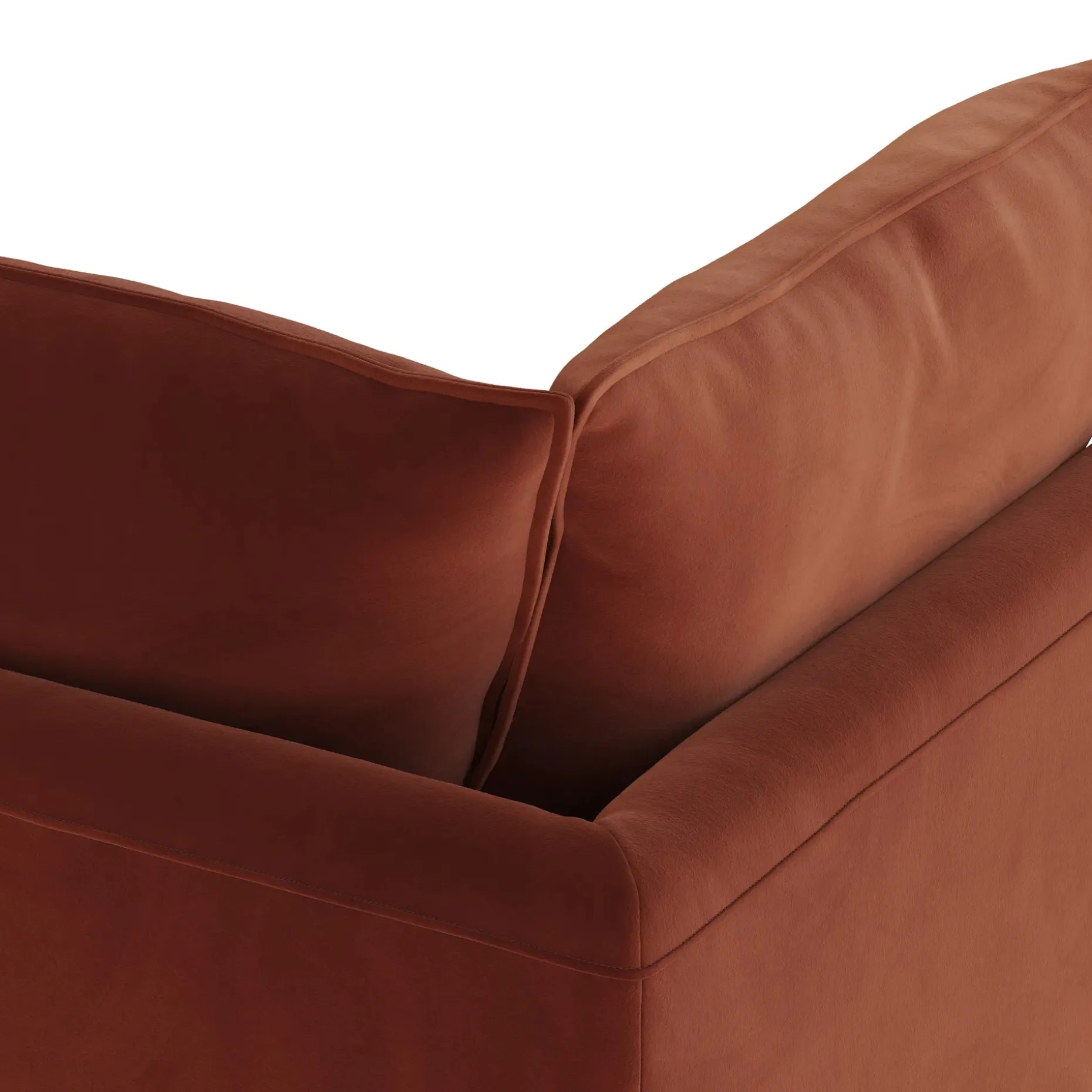 Lenae 38" Velvet Corner Module - Hale Rust