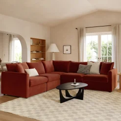Lenae 106" Velvet Corner Sectional - Hale Rust