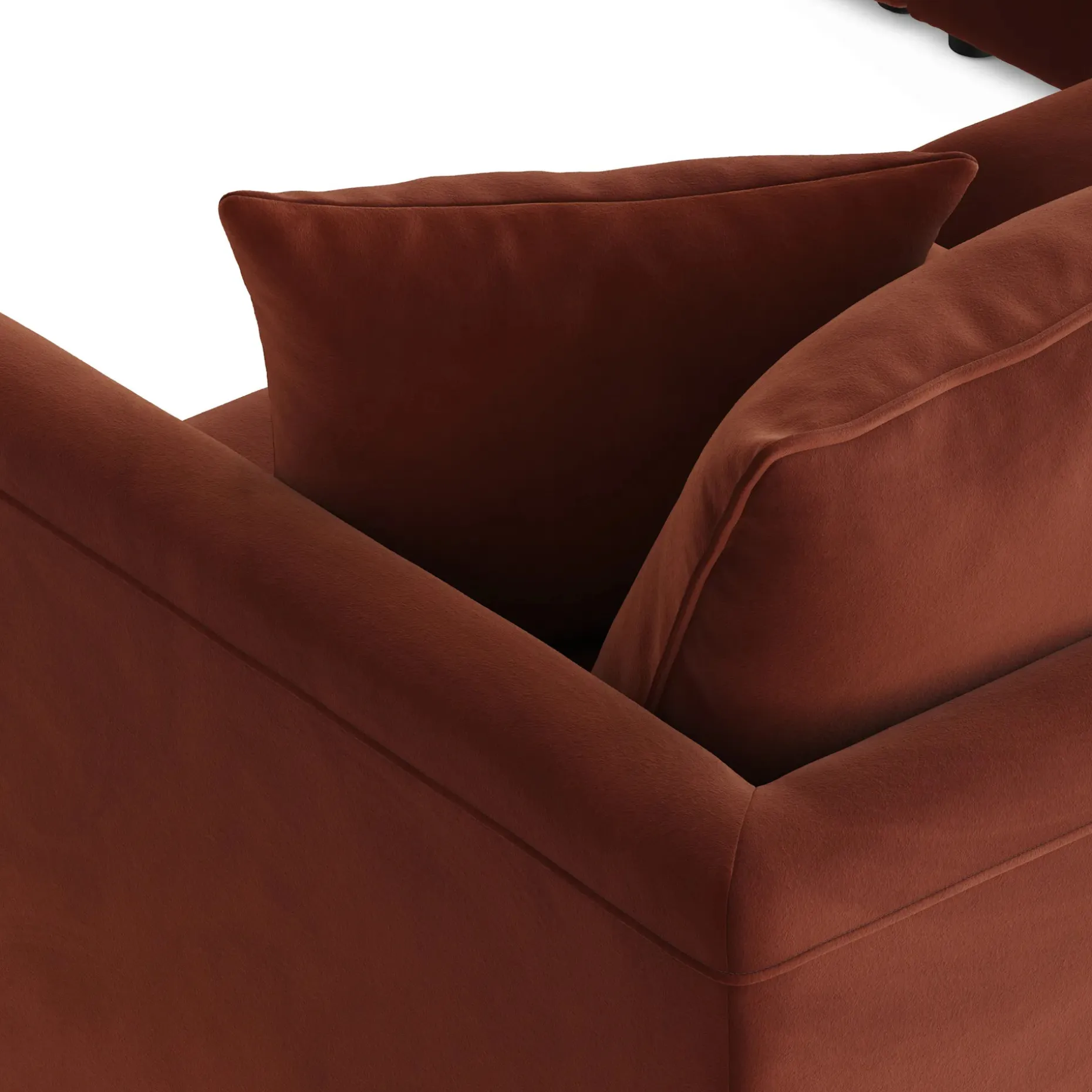Lenae 106" Velvet Corner Sectional - Hale Rust