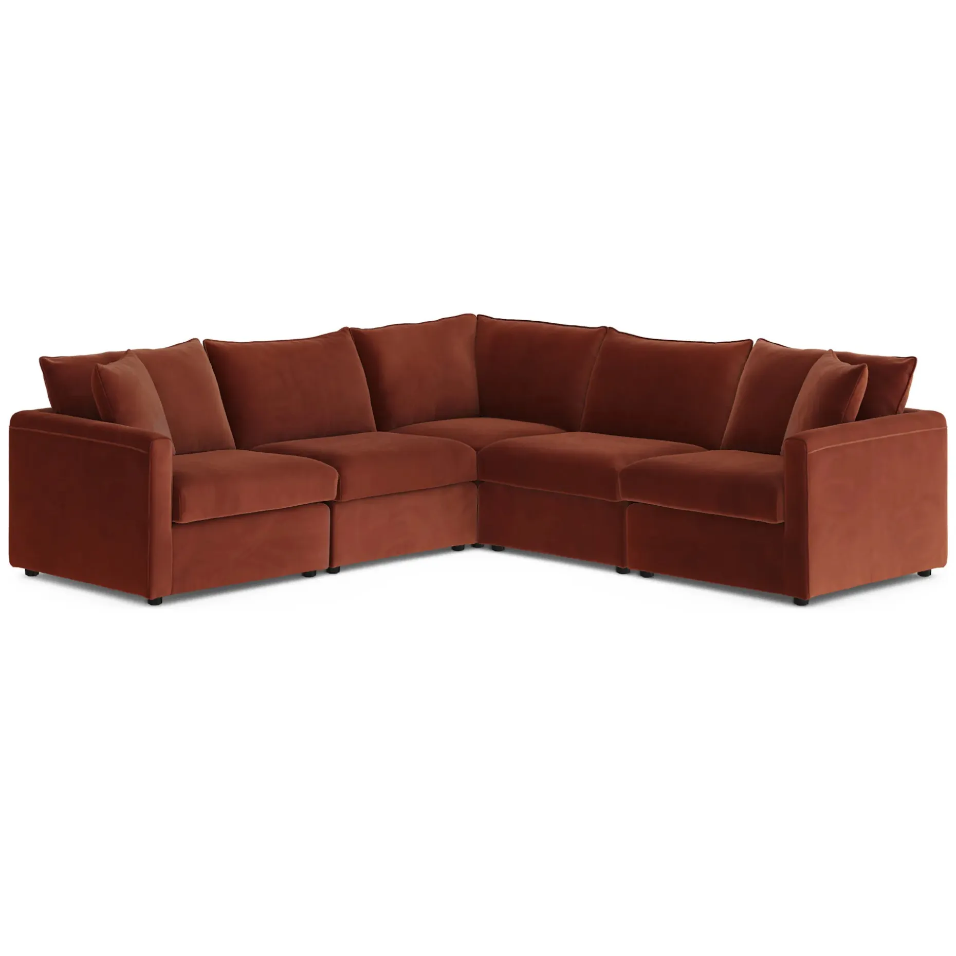 Lenae 106" Velvet Corner Sectional - Hale Rust