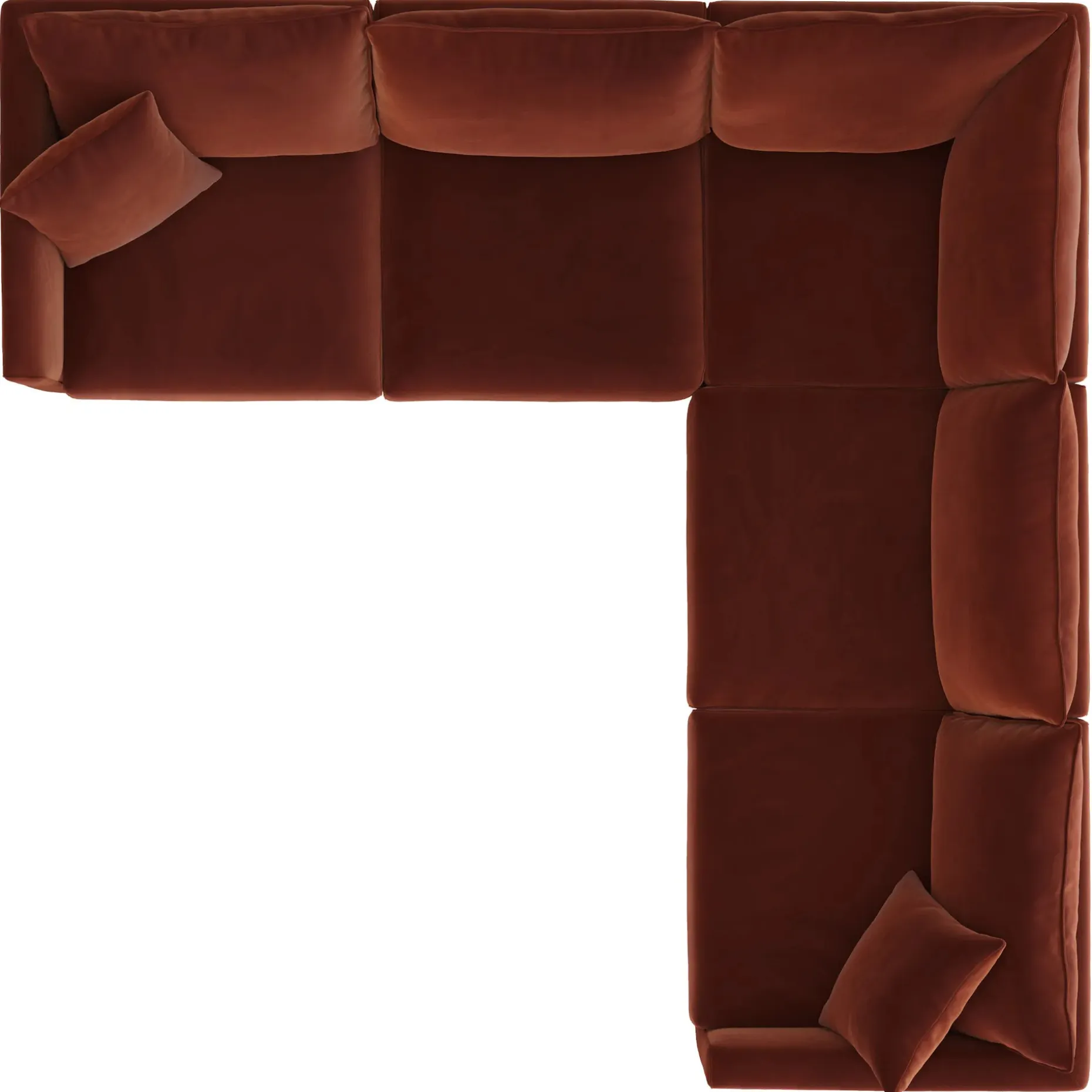 Lenae 106" Velvet Corner Sectional - Hale Rust