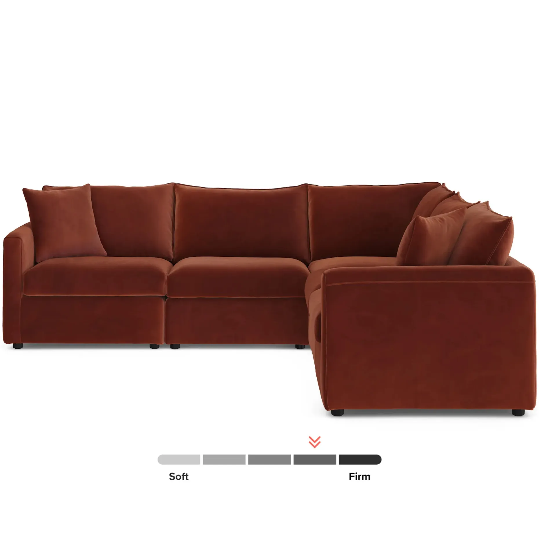 Lenae 106" Velvet Corner Sectional - Hale Rust