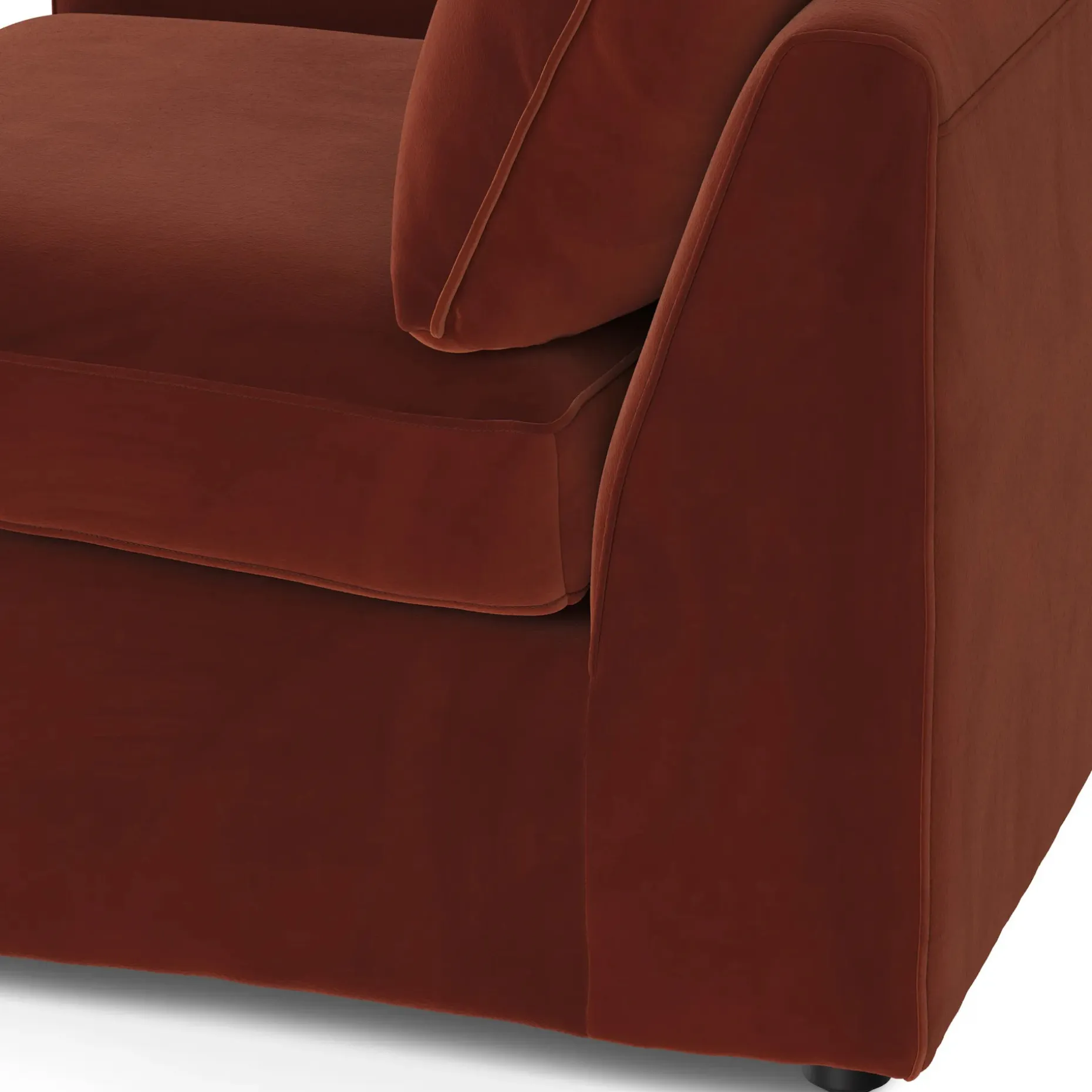 Lenae 36" Velvet Left Arm Module - Hale Rust