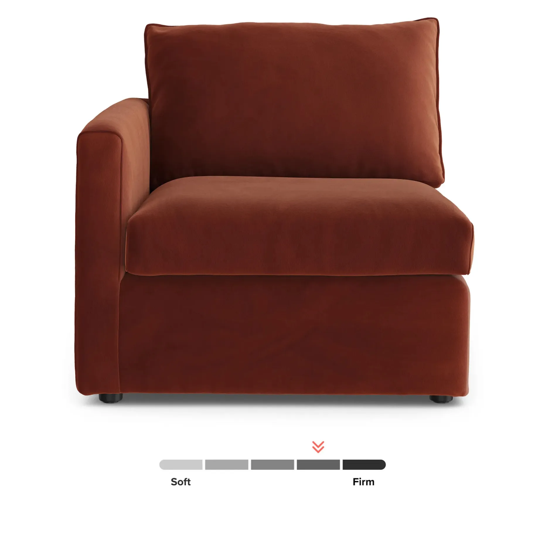 Lenae 36" Velvet Left Arm Module - Hale Rust