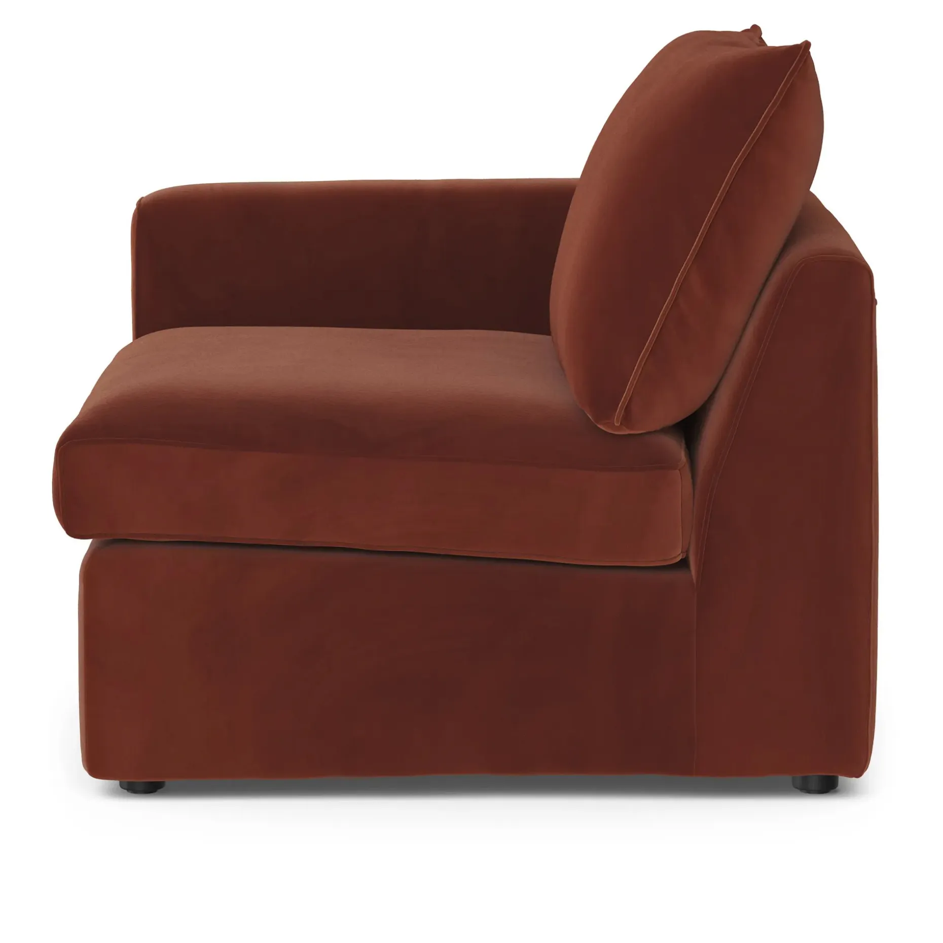 Lenae 36" Velvet Left Arm Module - Hale Rust