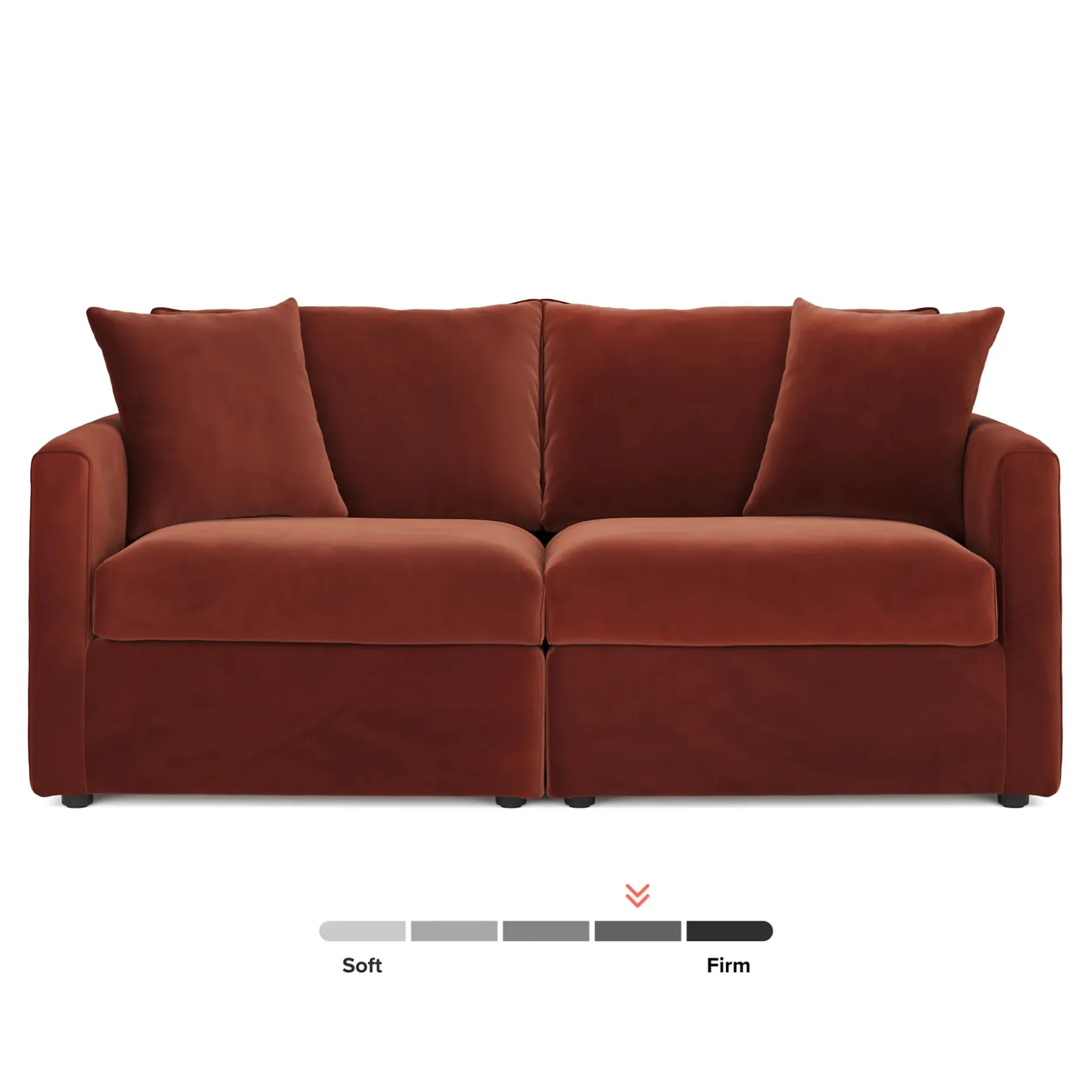 Lenae 72" Velvet Modular Loveseat - Hale Rust