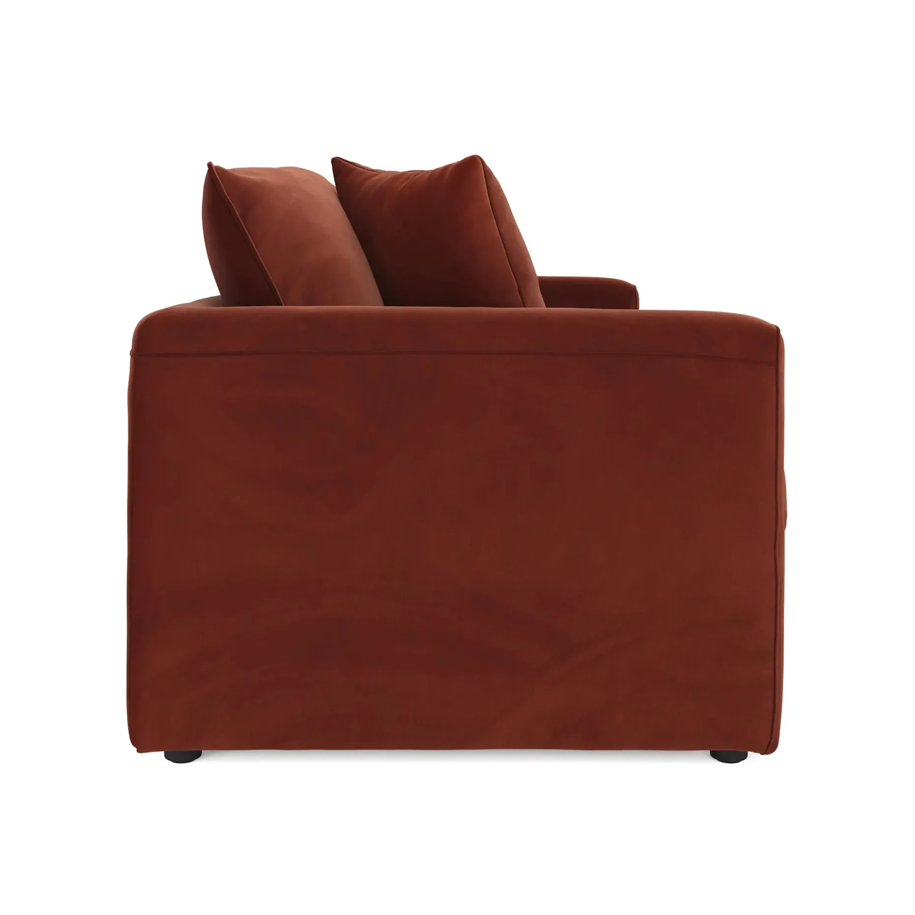Lenae 72" Velvet Modular Loveseat - Hale Rust