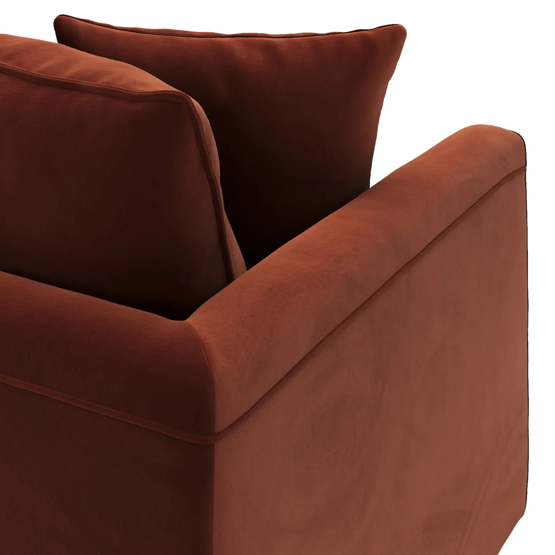 Lenae 72" Velvet Modular Loveseat - Hale Rust