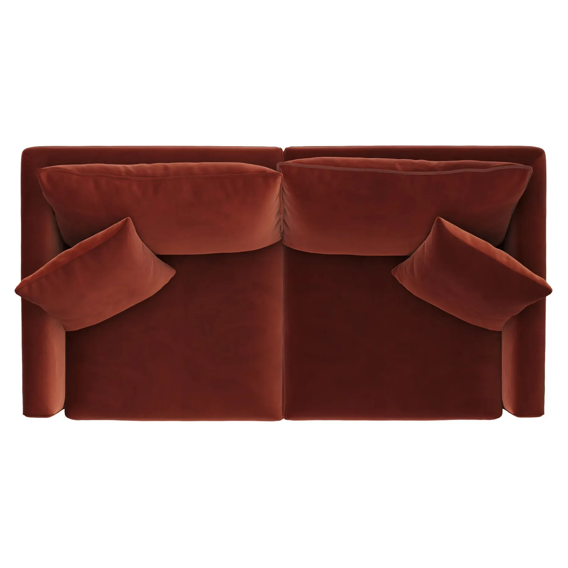 Lenae 72" Velvet Modular Loveseat - Hale Rust