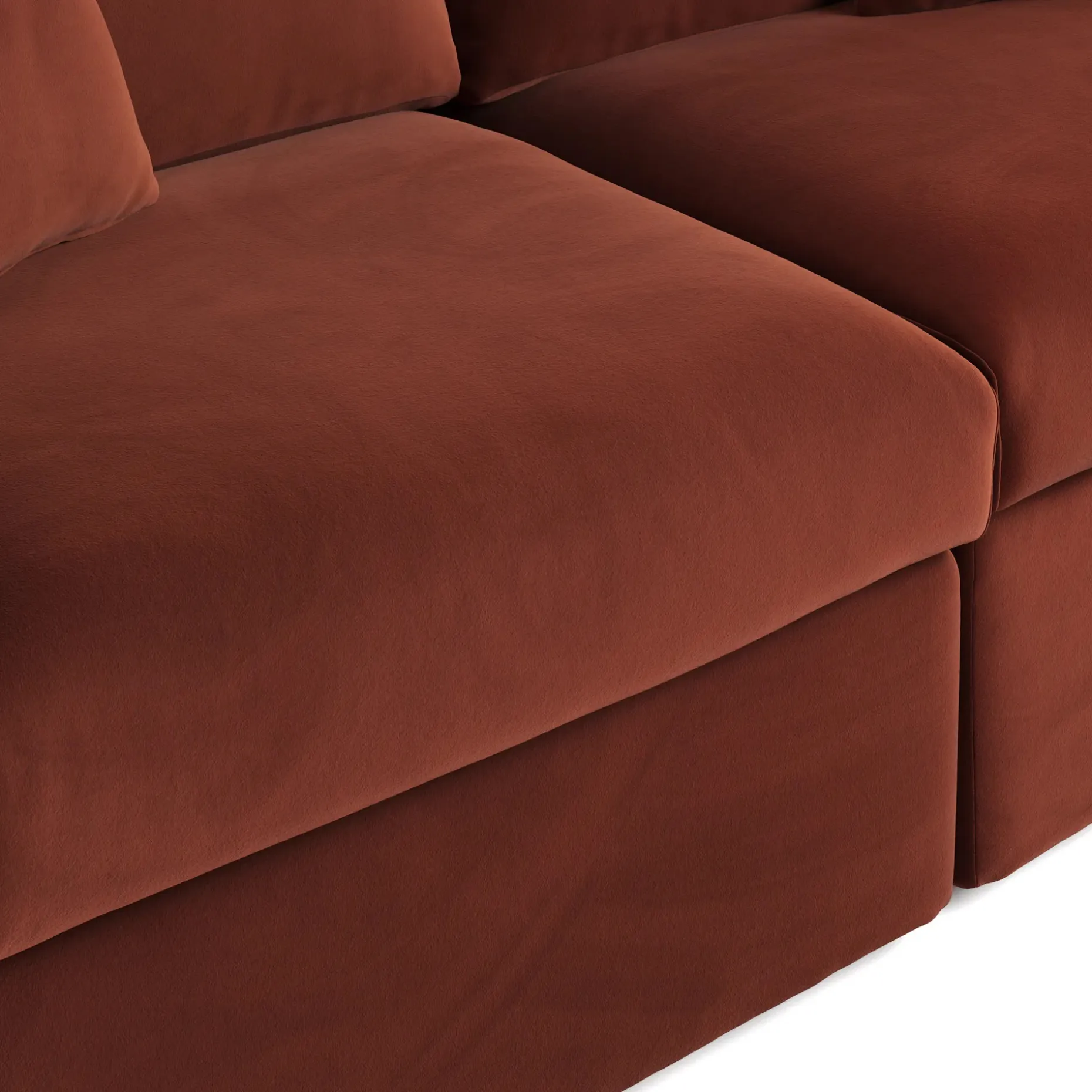 Lenae 72" Velvet Modular Loveseat - Hale Rust
