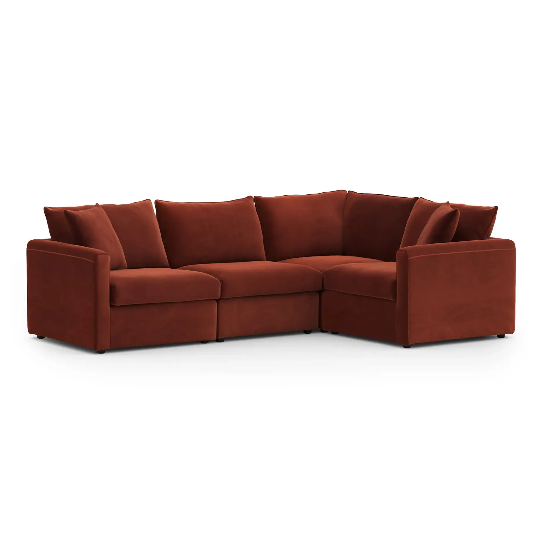 Lenae 106" Velvet Modular L-Shape Sectional - Hale Rust