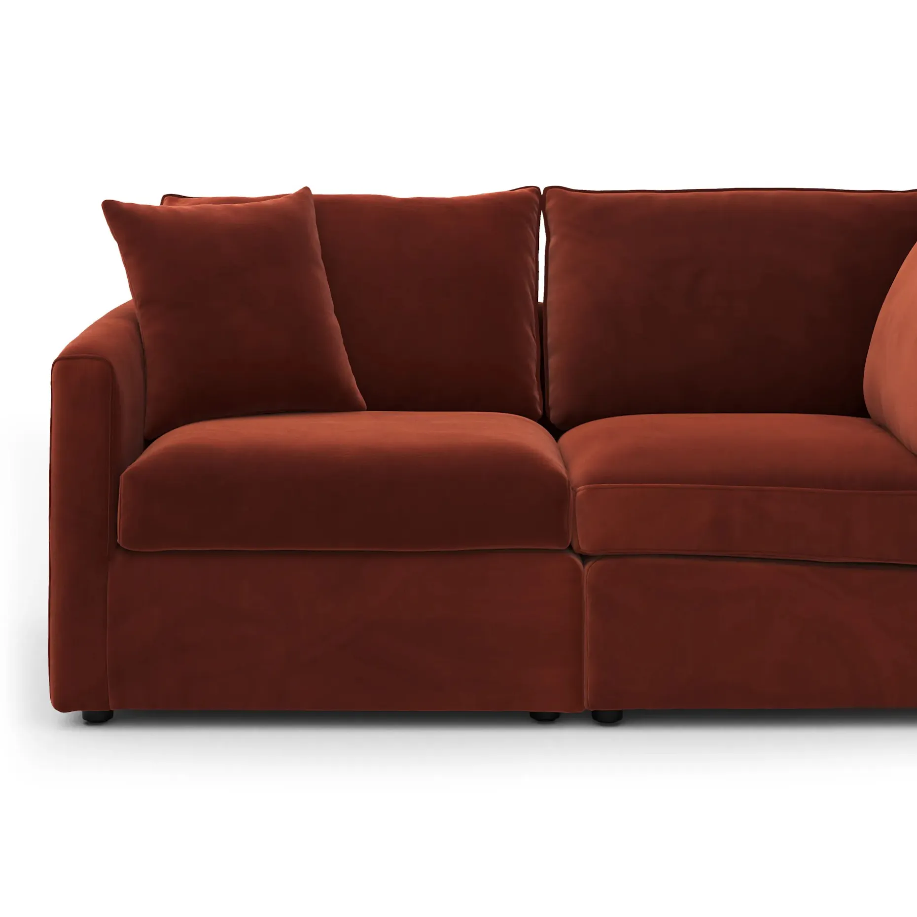 Lenae 106" Velvet Modular L-Shape Sectional - Hale Rust