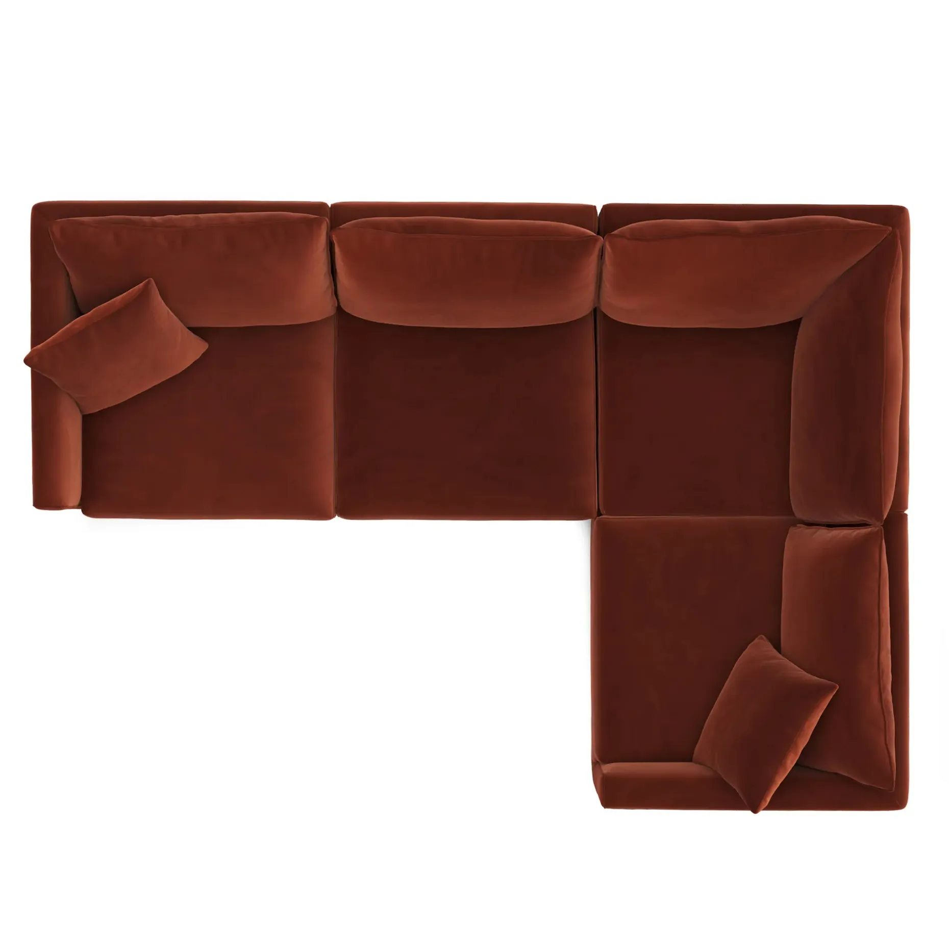 Lenae 106" Velvet Modular L-Shape Sectional - Hale Rust