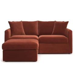 Lenae 72" Velvet Modular Sectional - Hale Rust