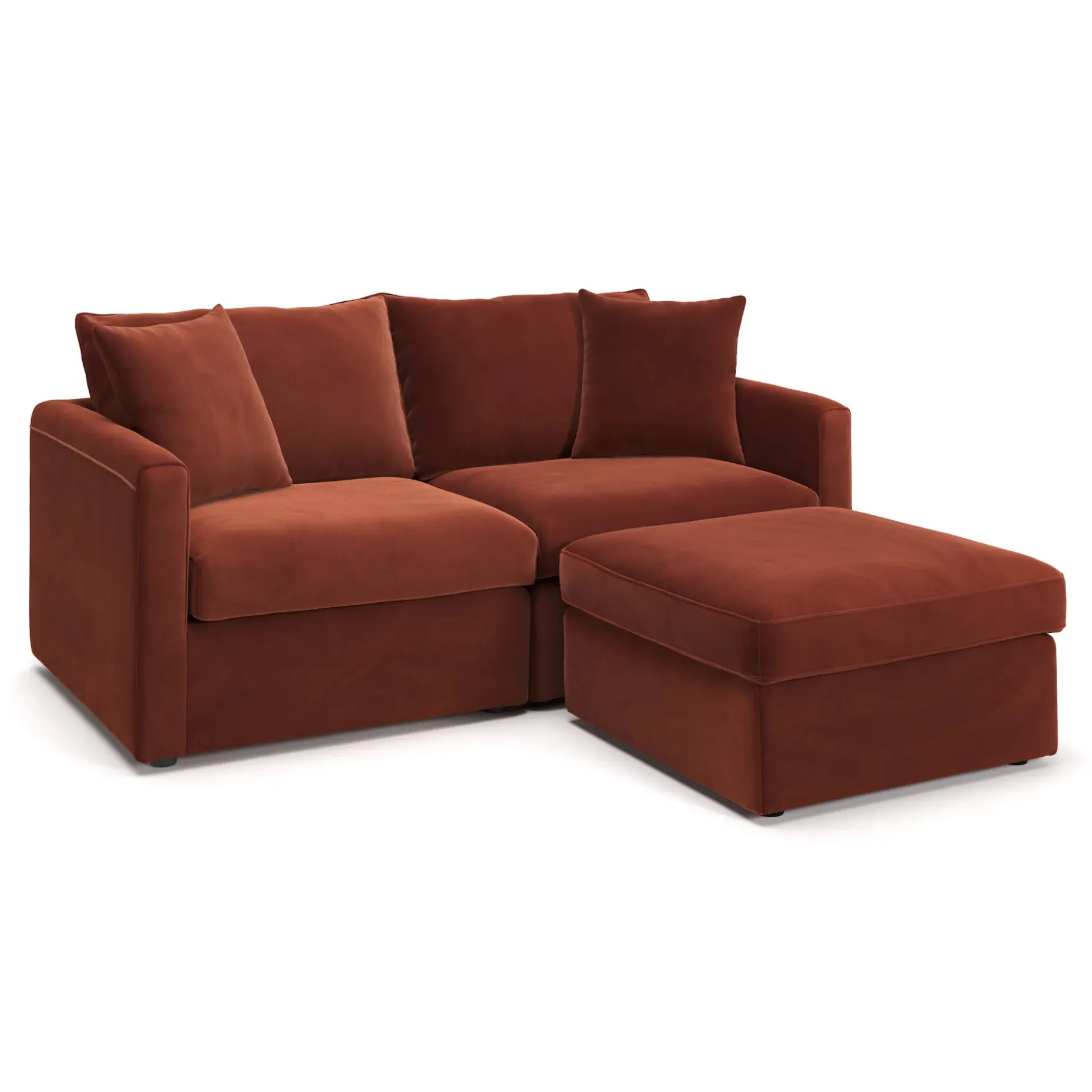 Lenae 72" Velvet Modular Sectional - Hale Rust