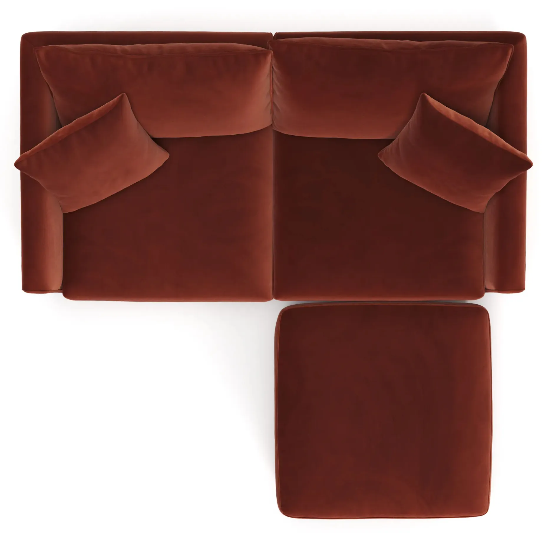 Lenae 72" Velvet Modular Sectional - Hale Rust