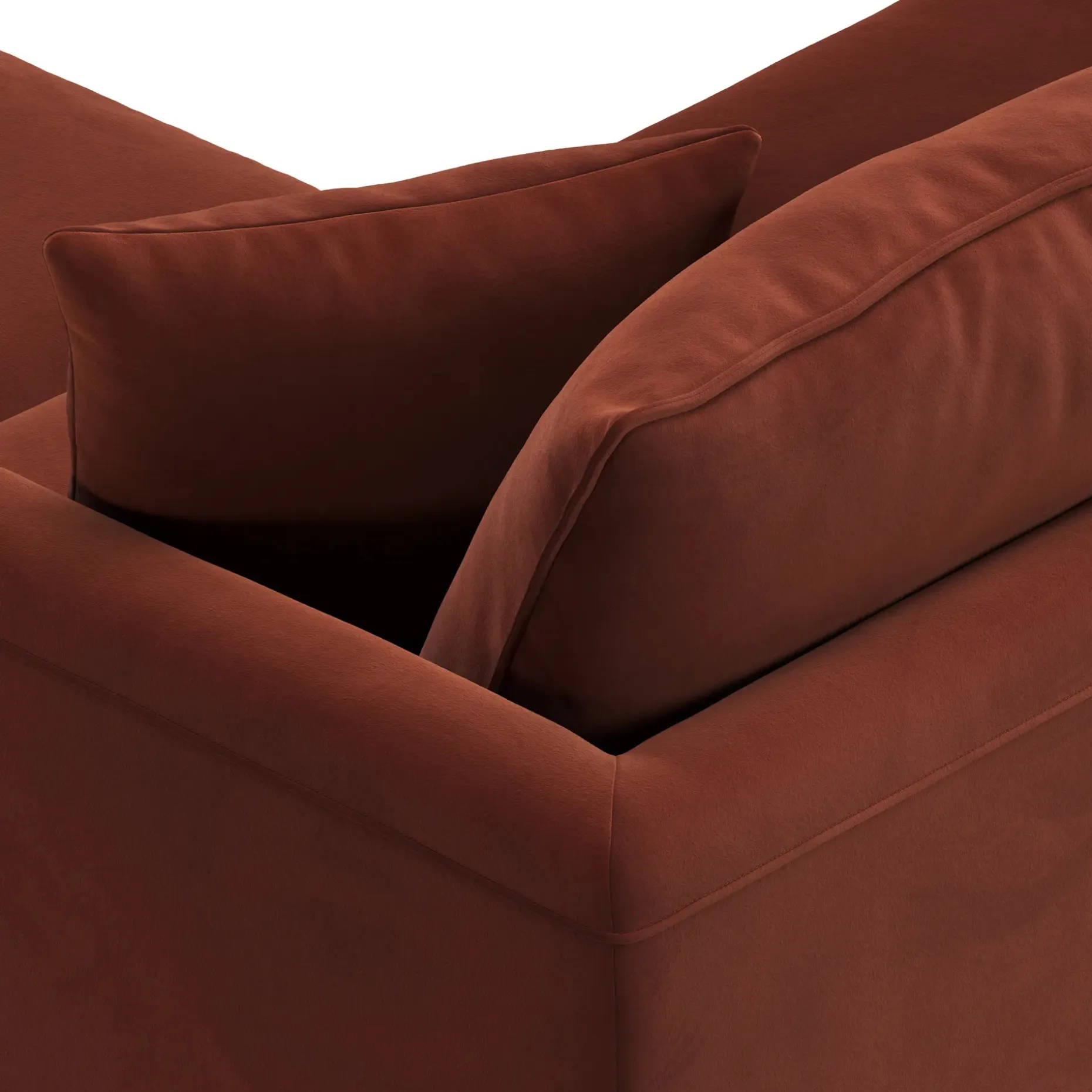 Lenae 72" Velvet Modular Sectional - Hale Rust