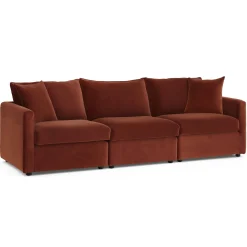 Lenae 104" Velvet Modular Sofa - Hale Rust