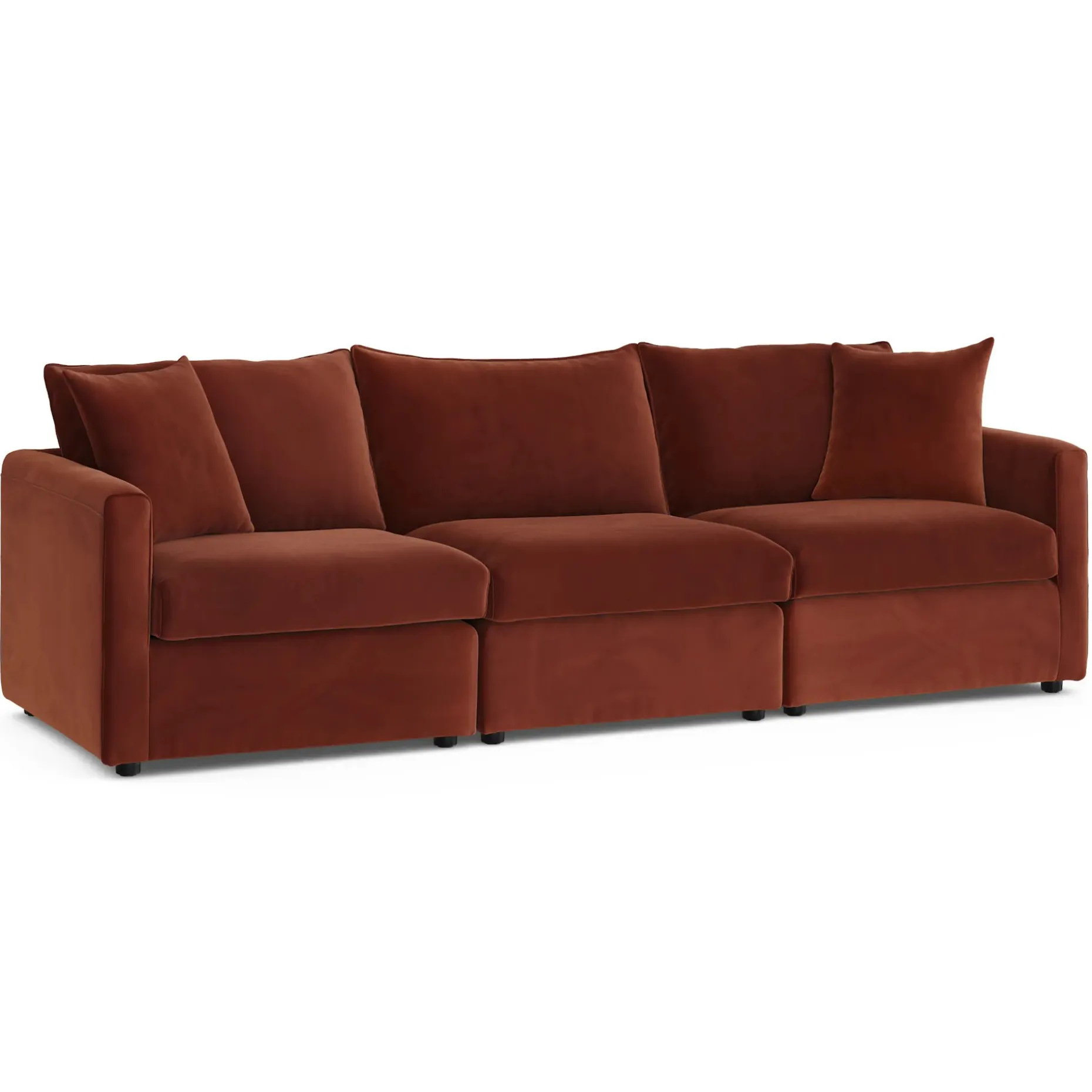 Lenae 104" Velvet Modular Sofa - Hale Rust