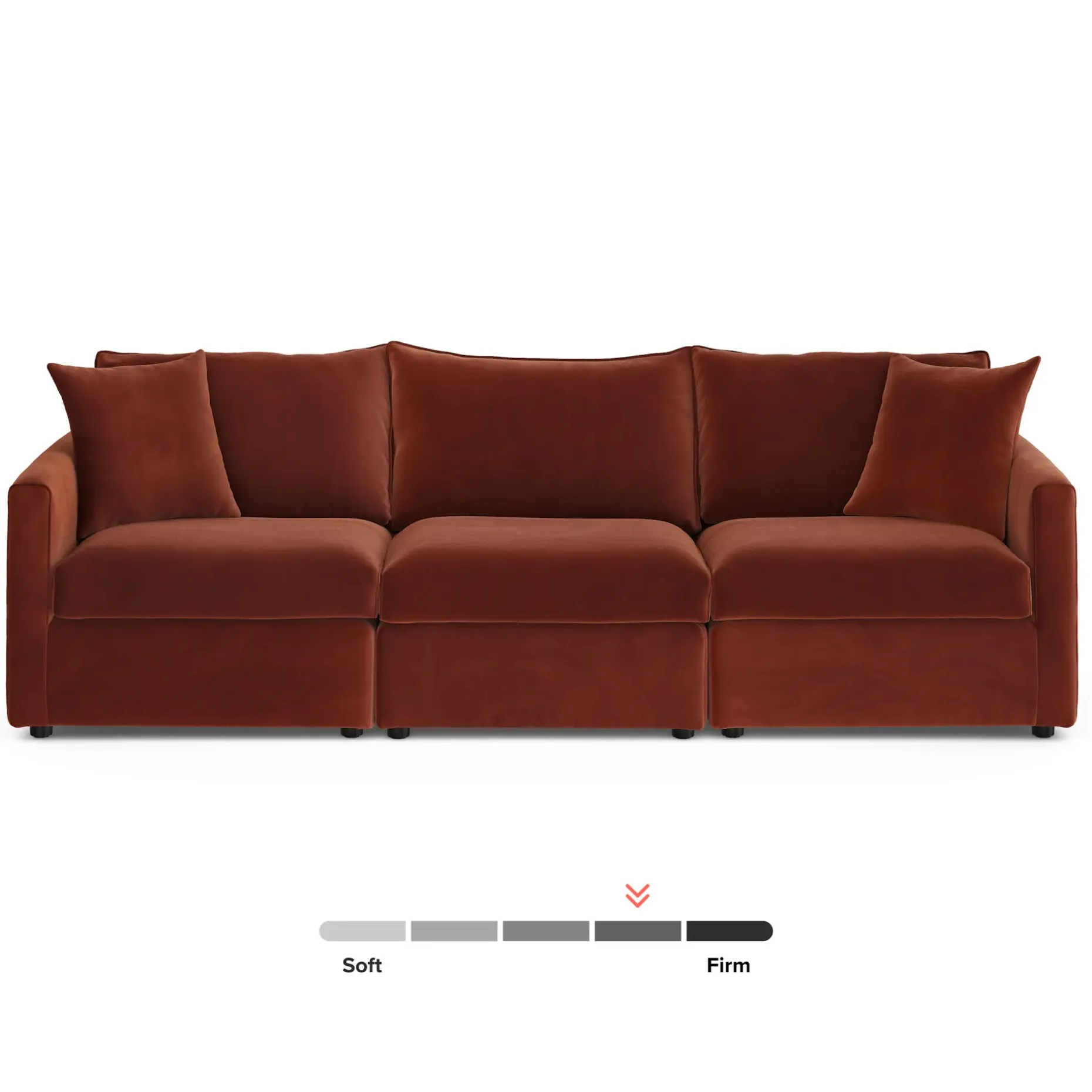 Lenae 104" Velvet Modular Sofa - Hale Rust