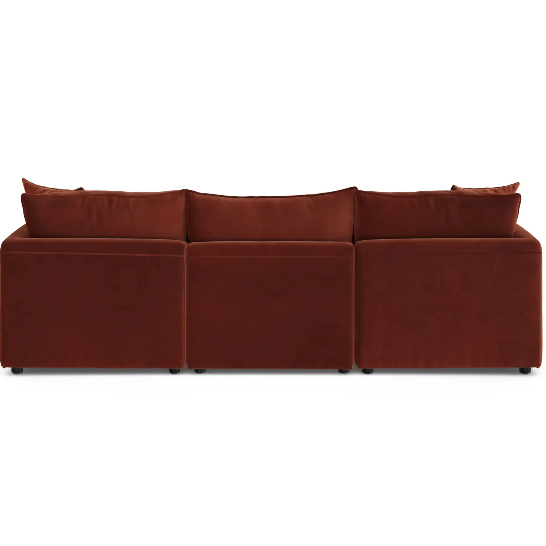 Lenae 104" Velvet Modular Sofa - Hale Rust