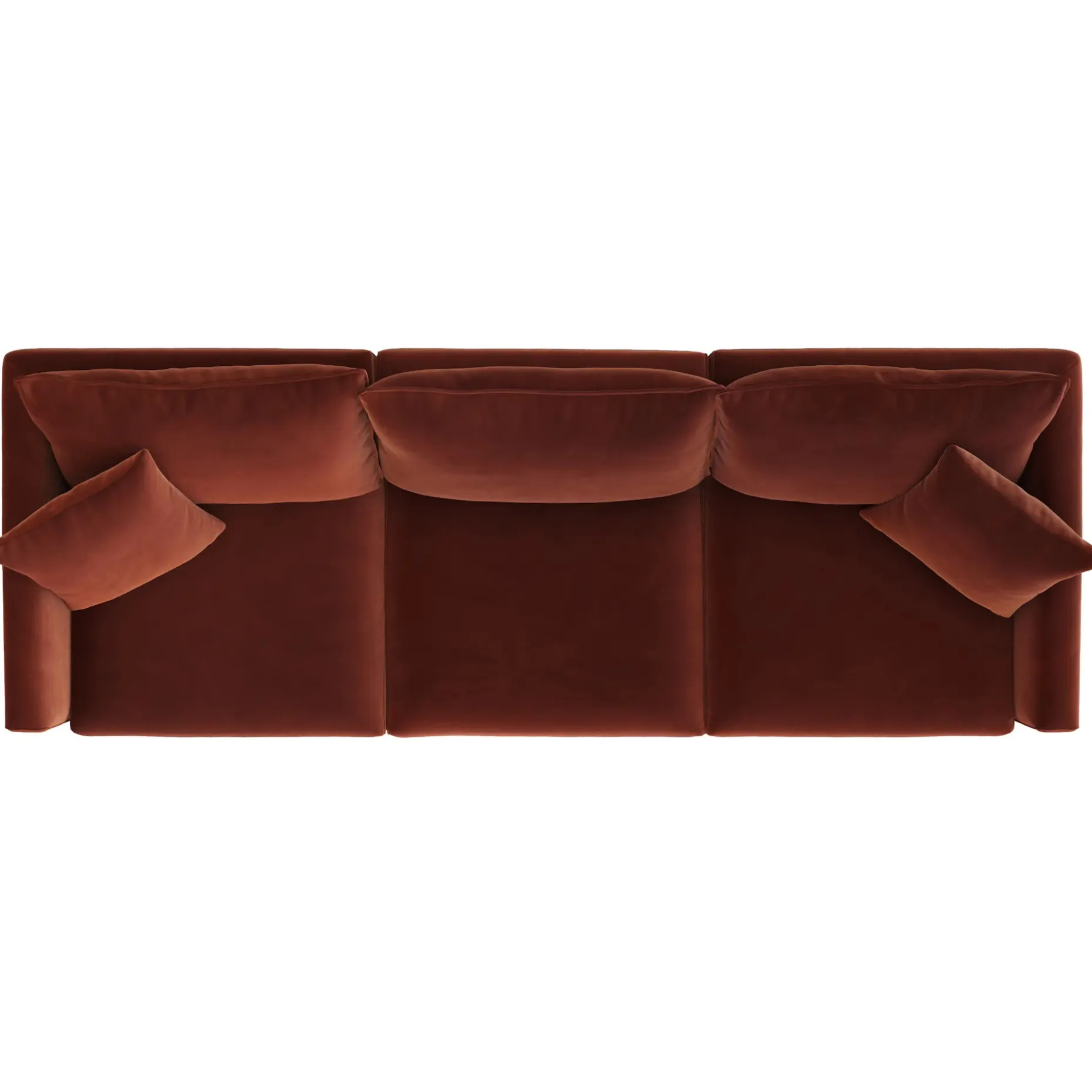 Lenae 104" Velvet Modular Sofa - Hale Rust