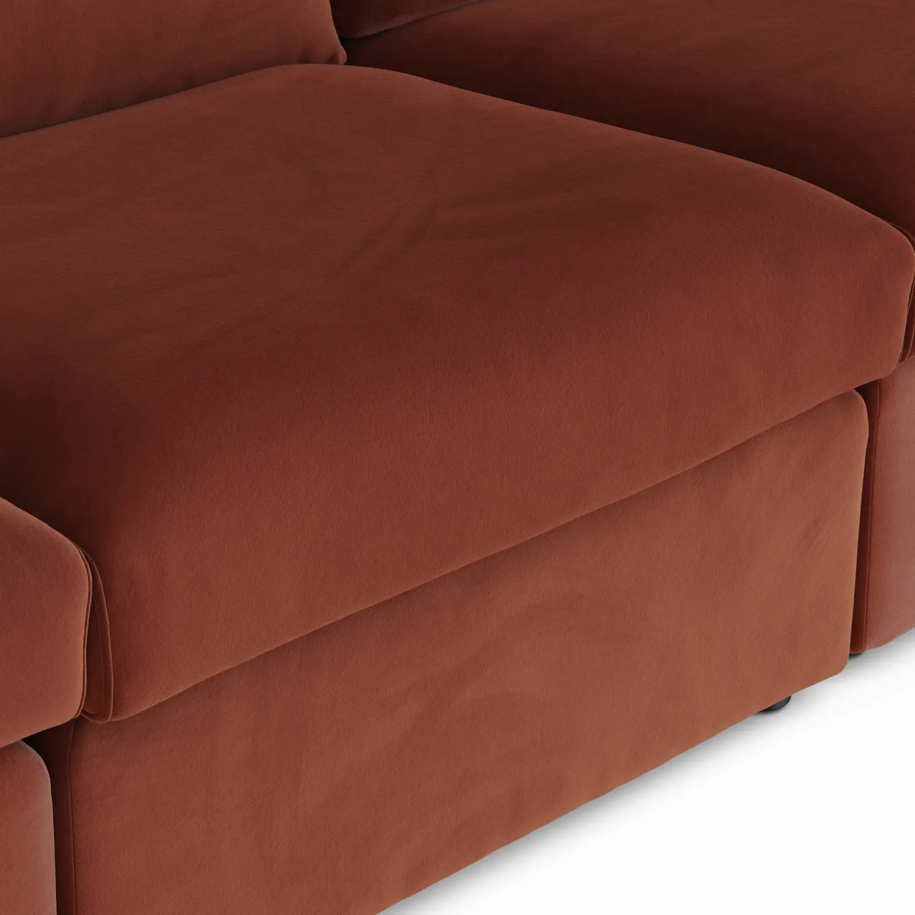 Lenae 104" Velvet Modular Sofa - Hale Rust