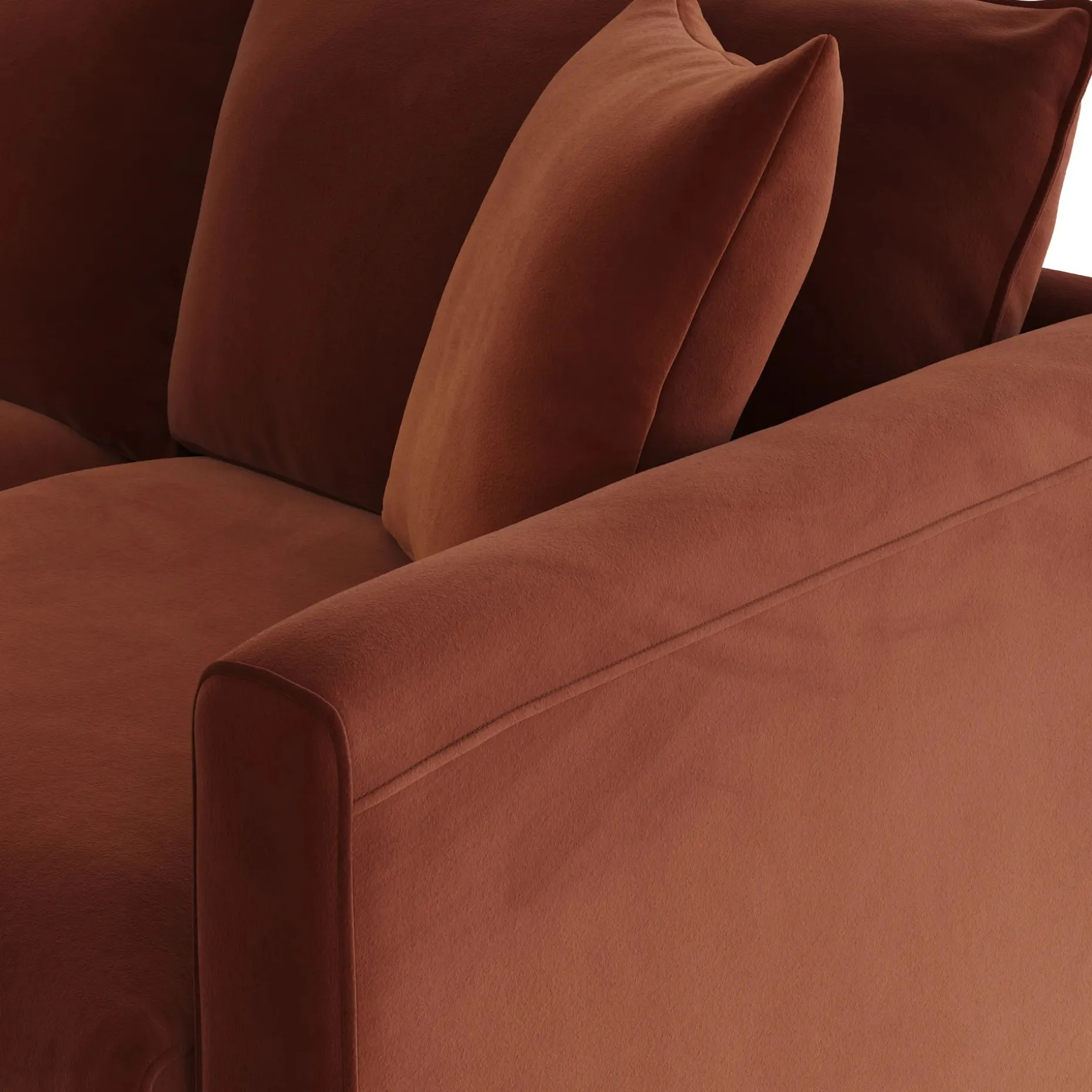Lenae 104" Velvet Modular Sofa - Hale Rust