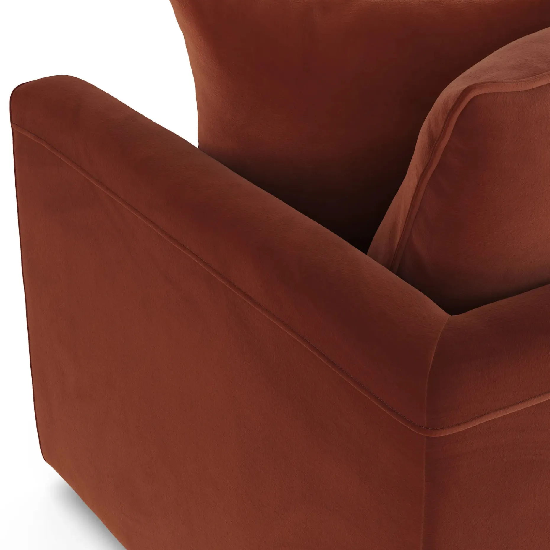 Lenae 104" Velvet Modular Sofa - Hale Rust
